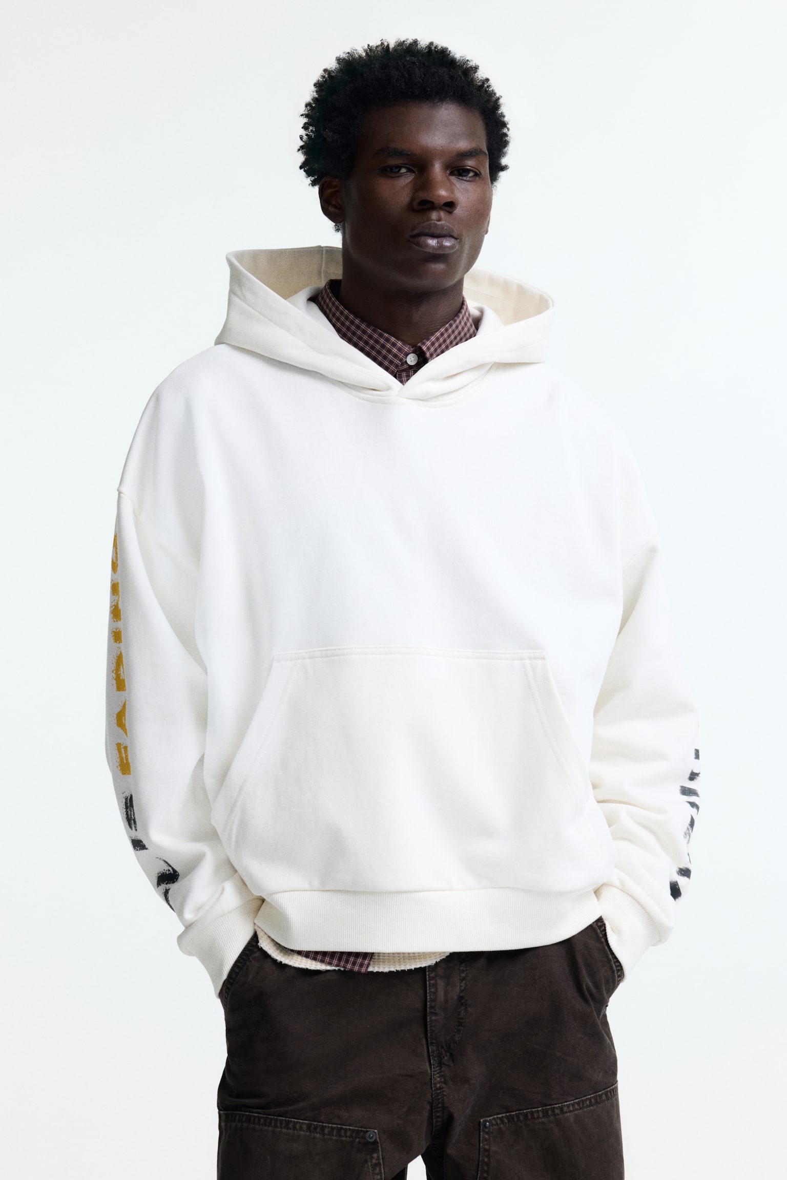 Mikina s potiskem a kapucí Oversized Fit - Krémová/All is Fading/Zelená/západ slunce/Sepraná černá/NYC/Černá/Socha svobody - 7