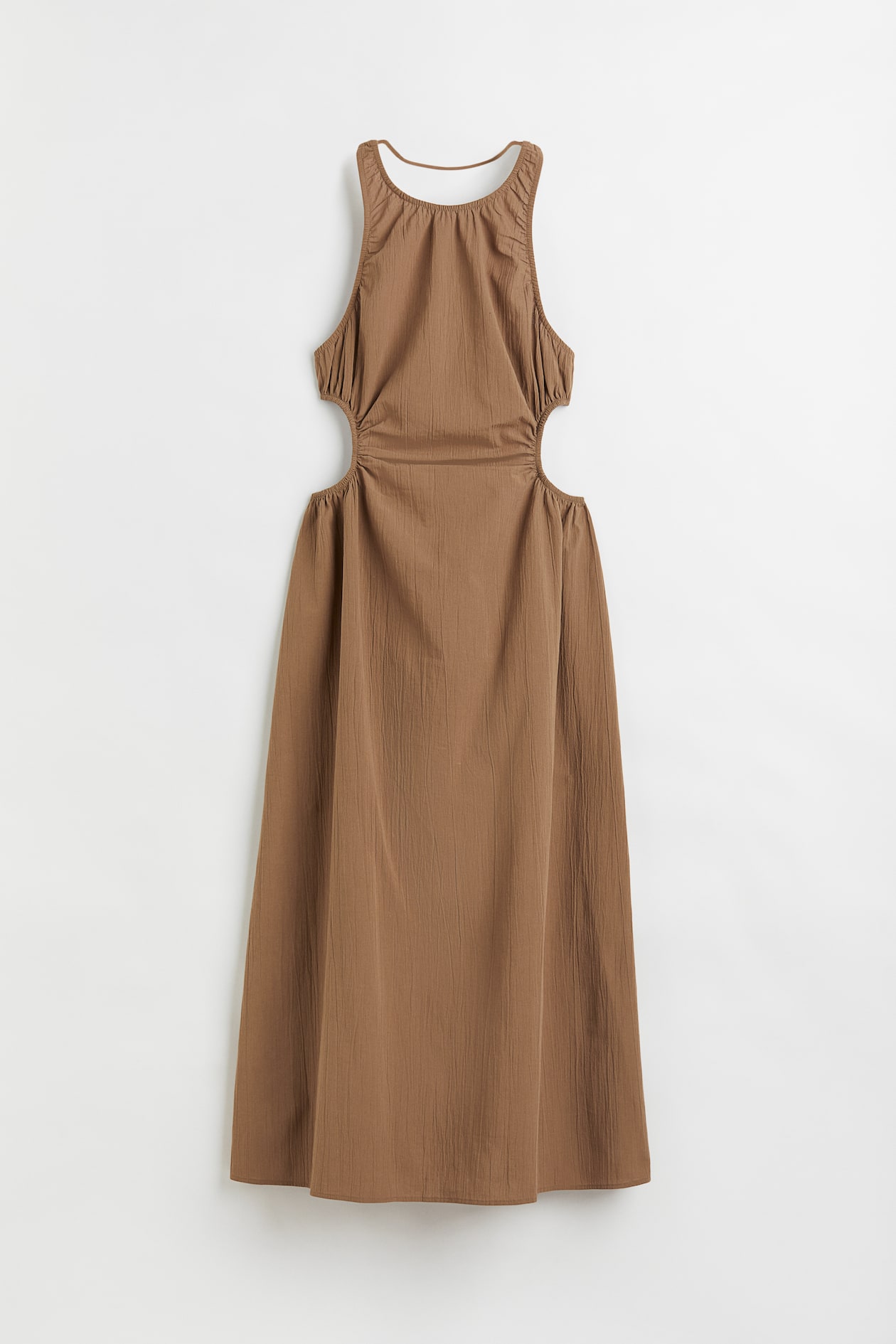 h&m brown cut out dress Women's Dark beige Gathered cut-out dress