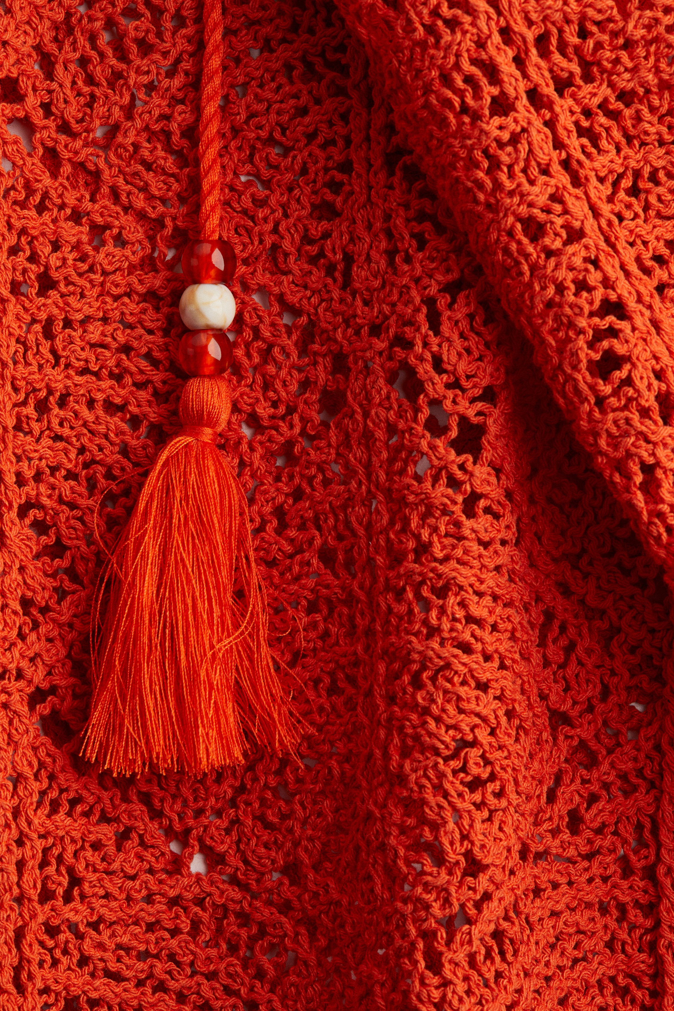 Women's Bright orange Crochet-Look Sleeveless Dress | H&M US