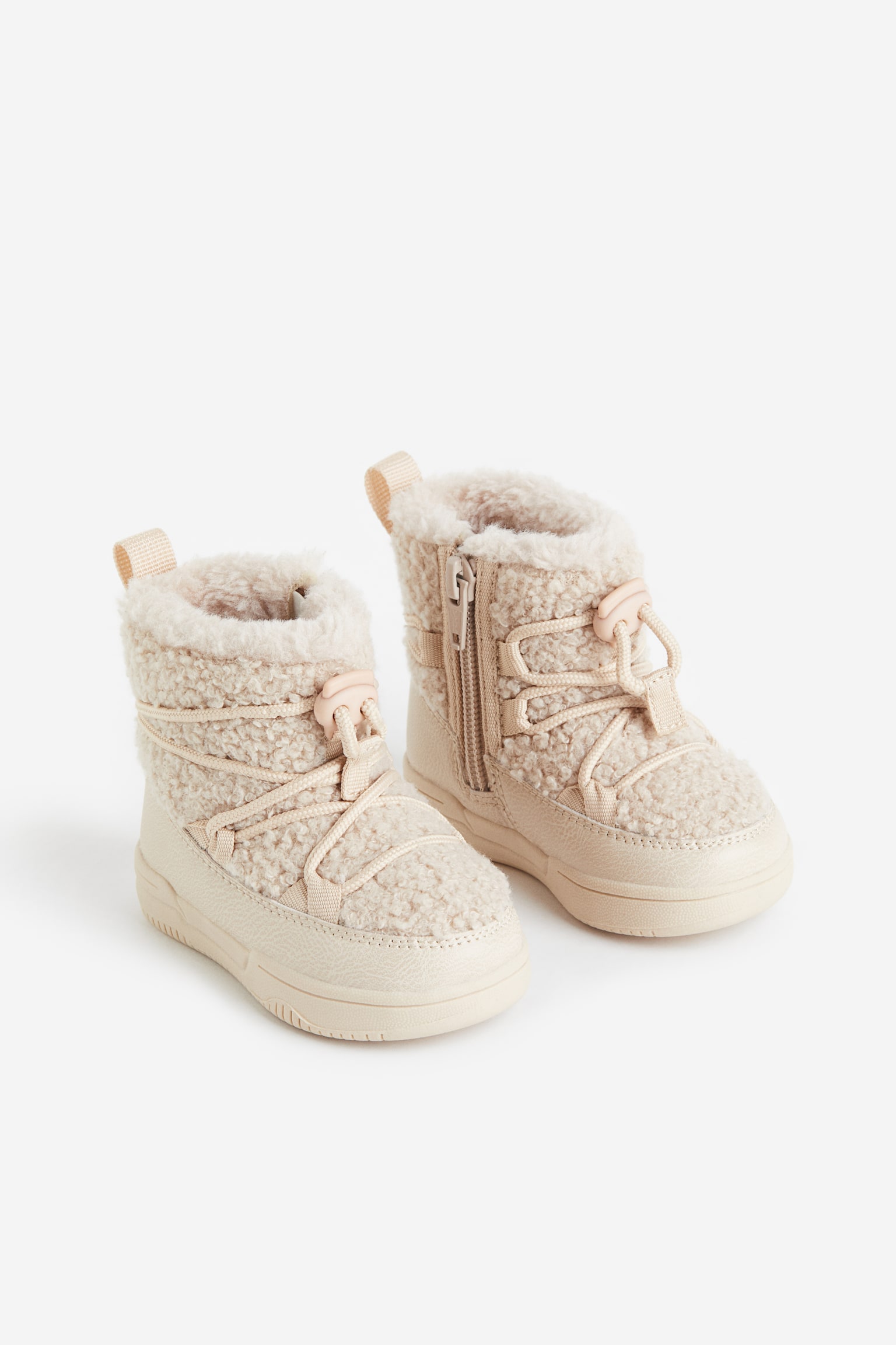 Warm Lined Boots - Light beige - 1