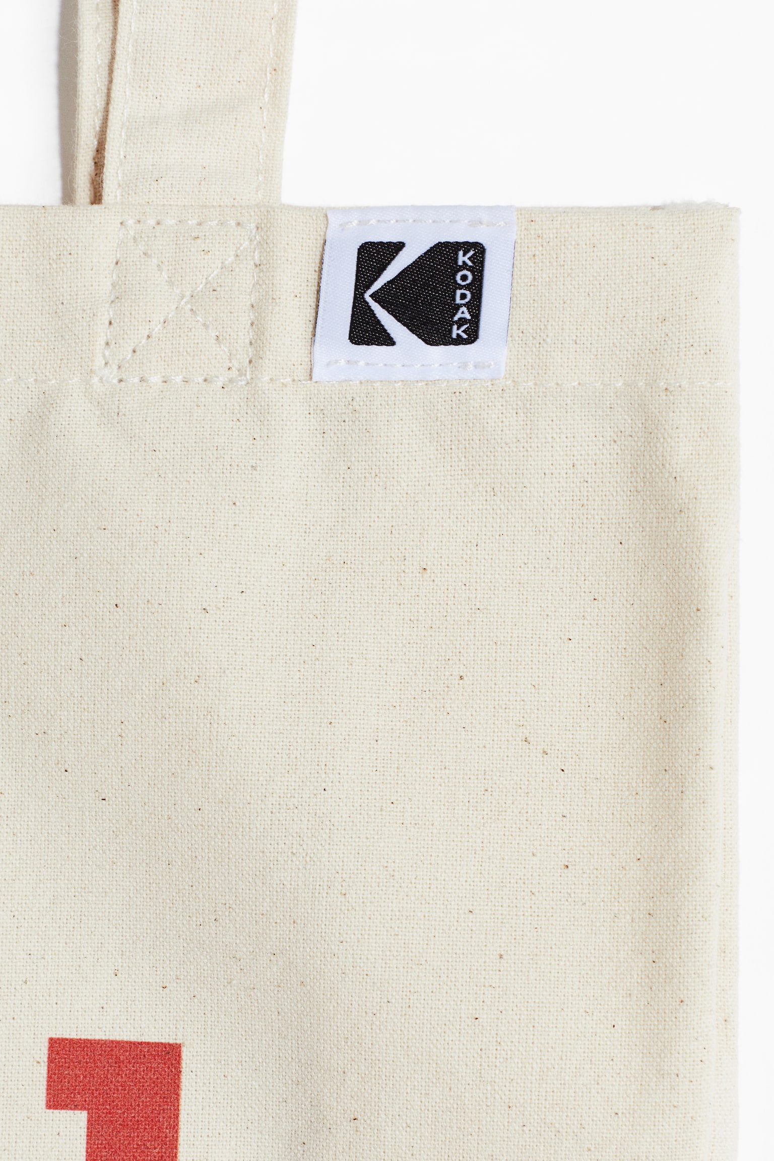 Túi tote vải cotton canvas in hoạ tiết - Màu kem/Kodak - 3