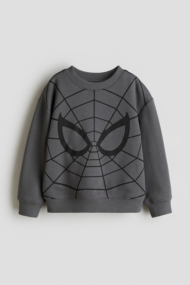 Bedrucktes Sweatshirt - Dunkelgrau/Spider-Man/Cremefarben/Micky Maus/Hellblau/Bluey/Mattblau/Sonic the Hedgehog/Grey marl/Batman - 1