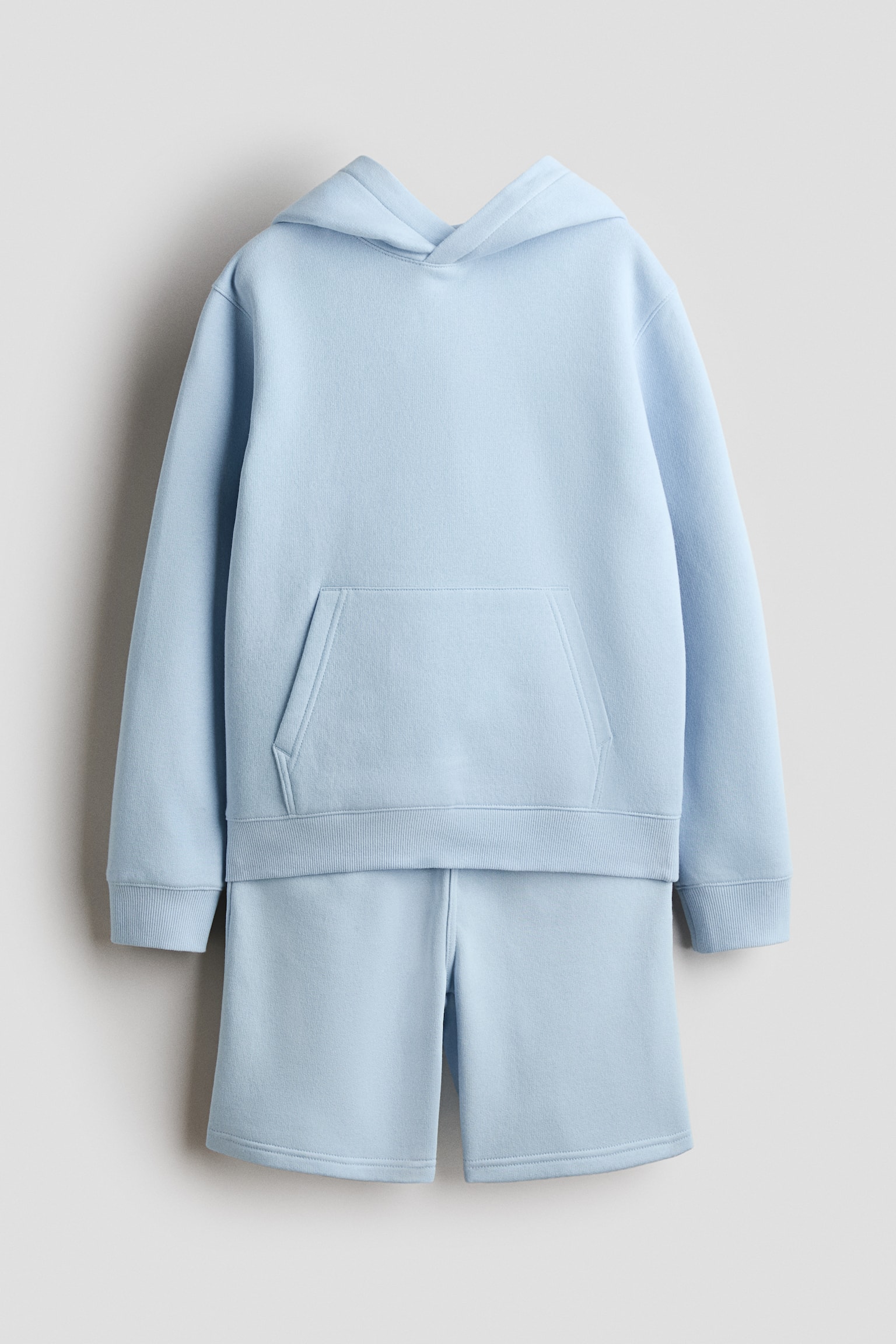 Σετ 2 τεμαχίων με μπλούζα και βερμούδα φούτερ - Γαλάζιο/Σκούρο καφέ