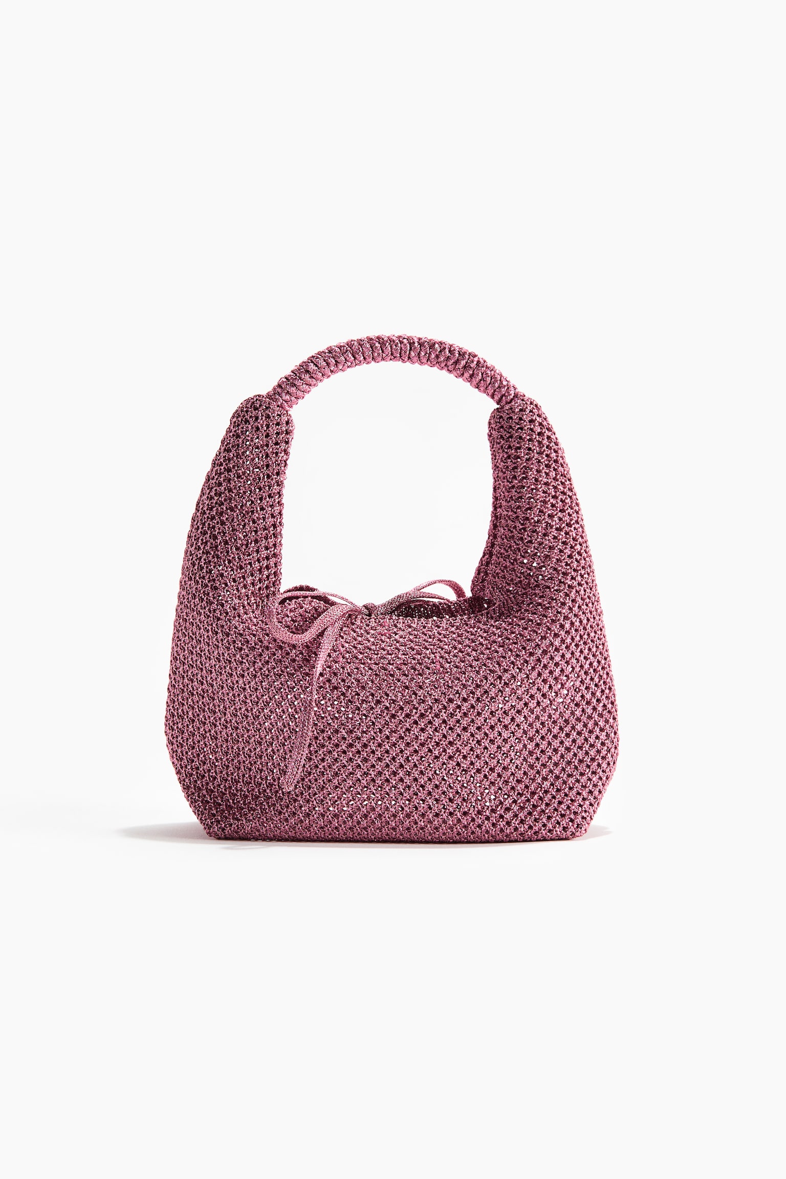 Bolso brillante en punto calado - Rosa empolvado/Dorado