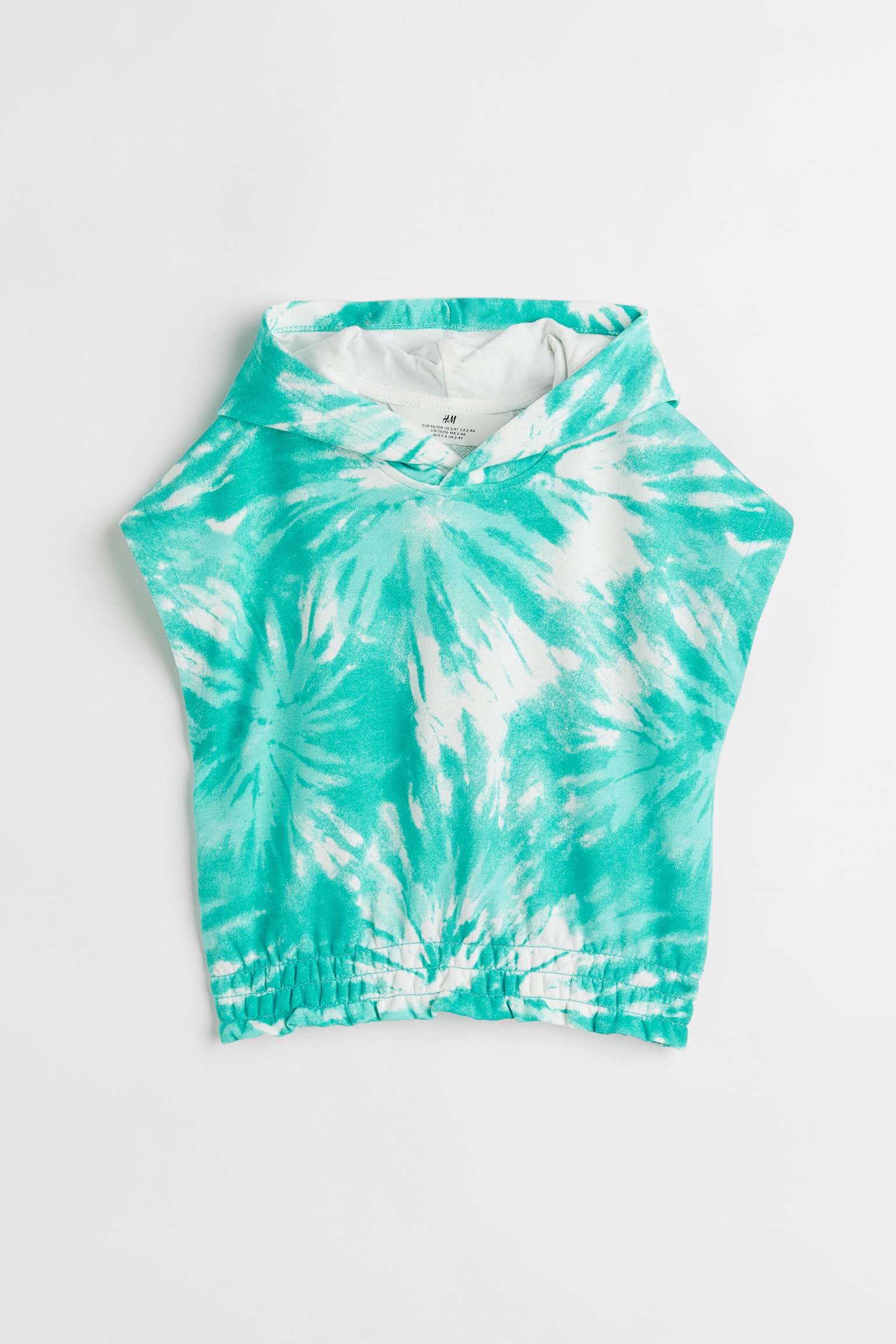 Sleeveless hoodie - Turquoise/Tie-dye - 1