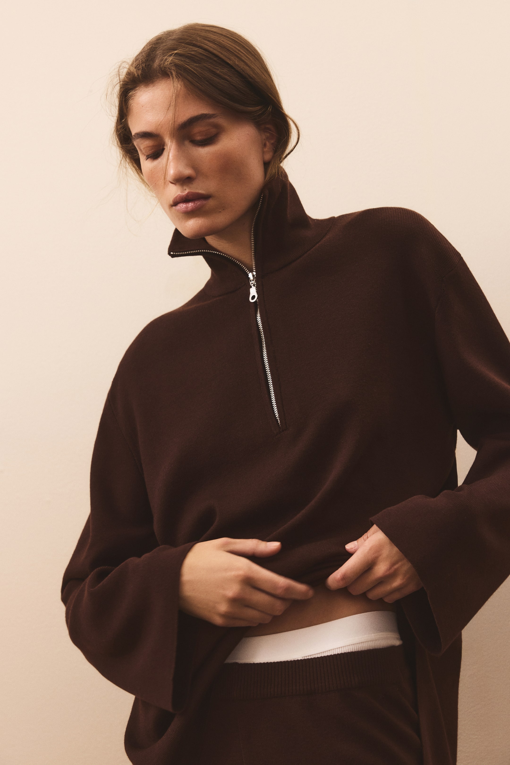 Fine-Knit Half-Zip Sweater