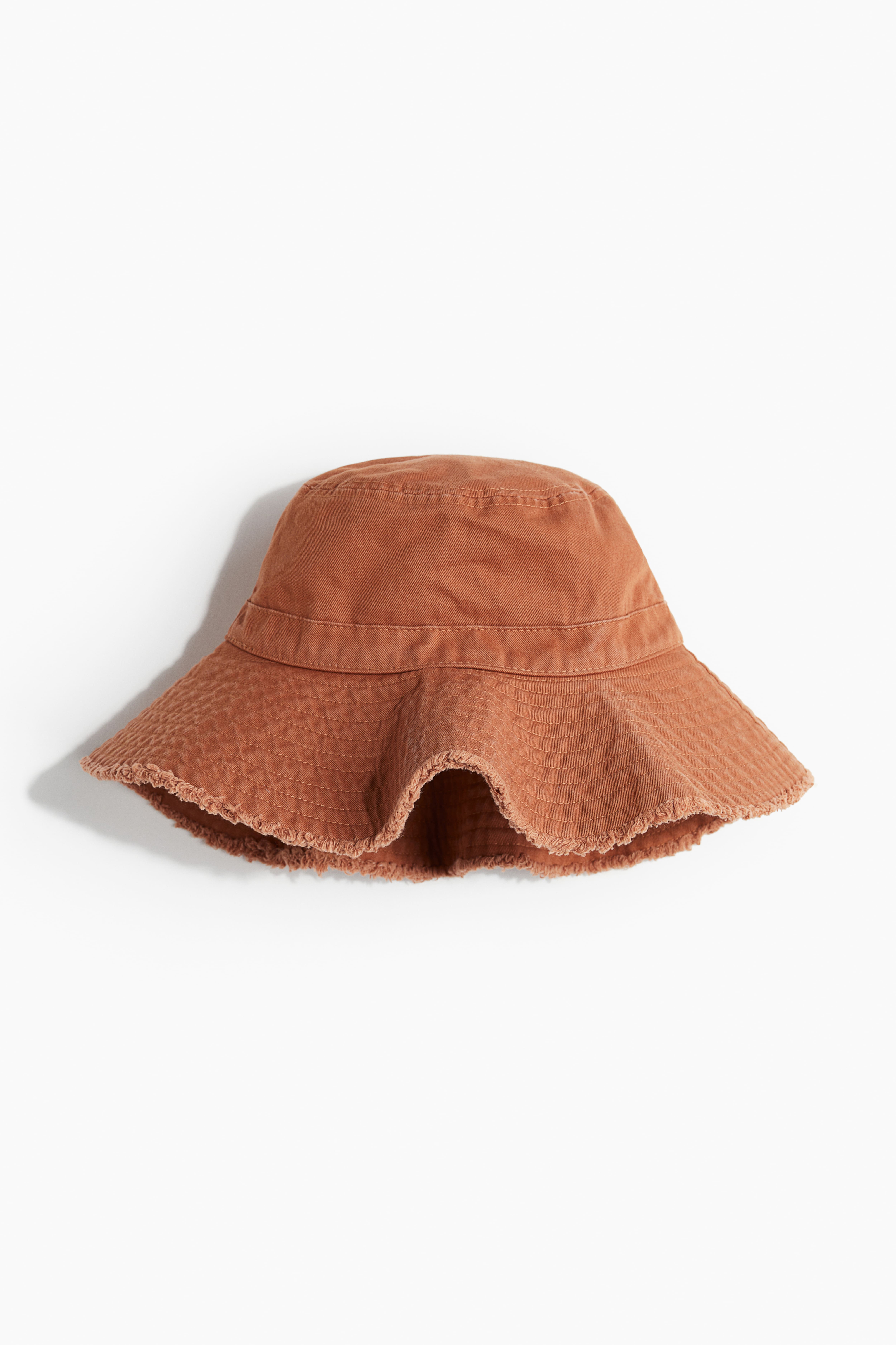 Frayed edge Cotton Bucket Hat Rust orange Ladies H M US