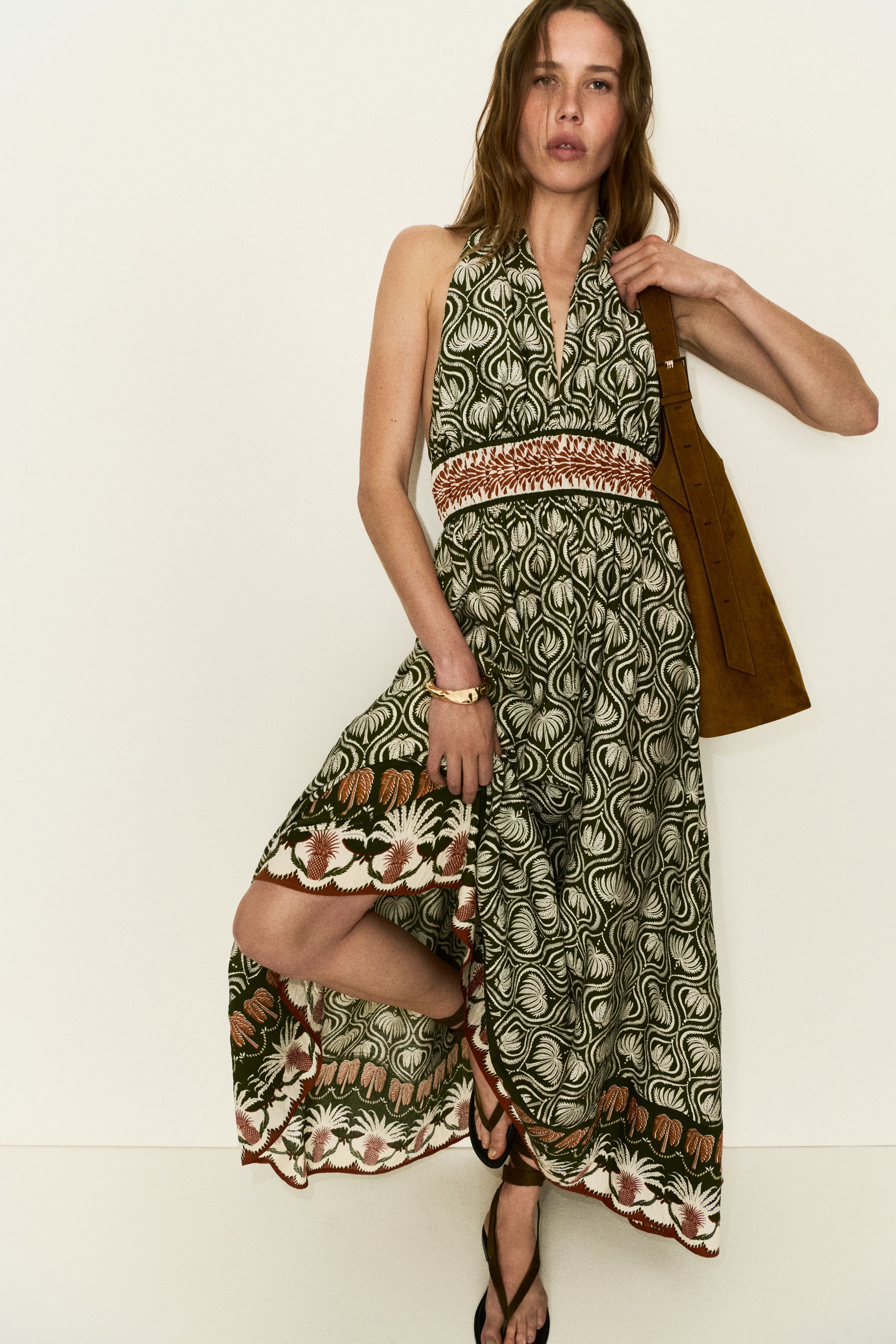 Green Maxi Dresses | Long, Floral, Satin & Tiered | H&M US