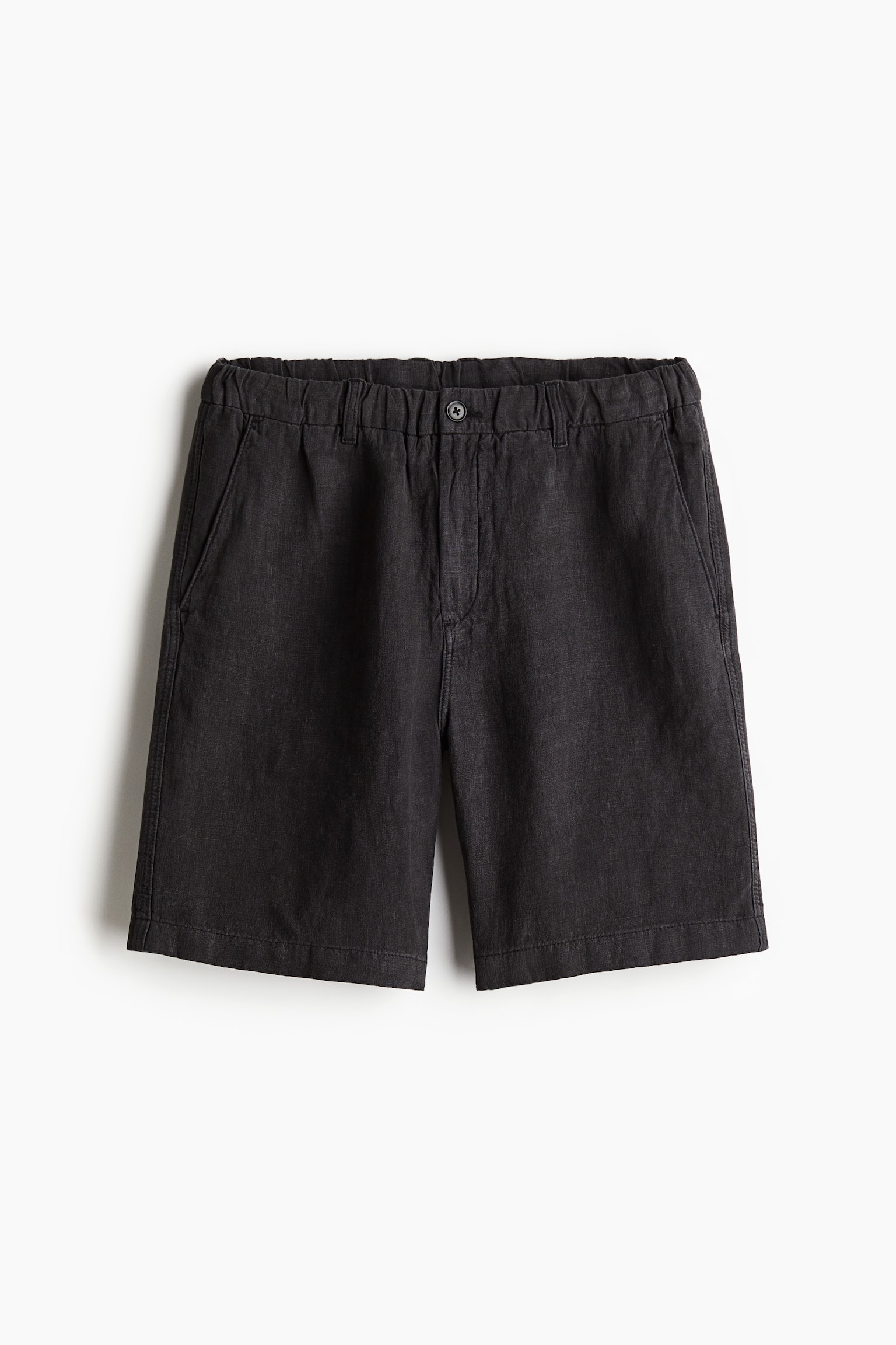 Regular Fit Linen shorts - Black/White/Navy blue - 2