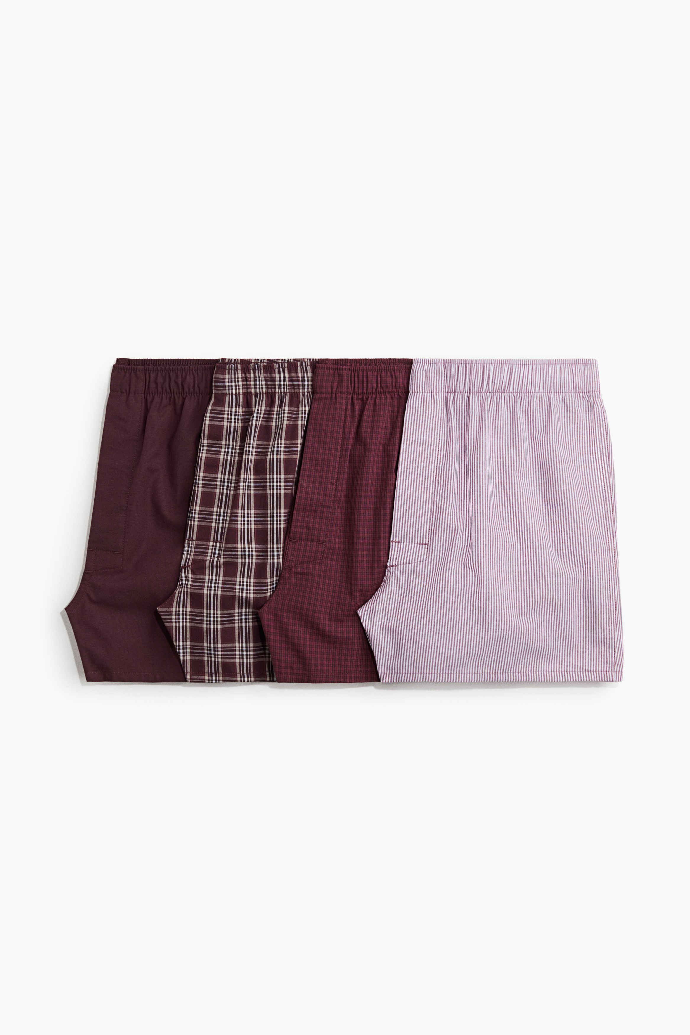 4-pack Bóxers shorts en tela tejida - Morado/Rayado/Azul oscuro/Cuadros/Negro/Cuadros blancos/Azul claro/Azul oscuro/Blanco/Beige/Verde caqui/Azul/Cuadros/Rosa/Cuadros/Azul/Cuadros/Verde caqui/Cuadros/Turquesa oscuro/Cuadros/Azul marino/Franjas/Gris oscuro/Cuadros/Negro/Gris