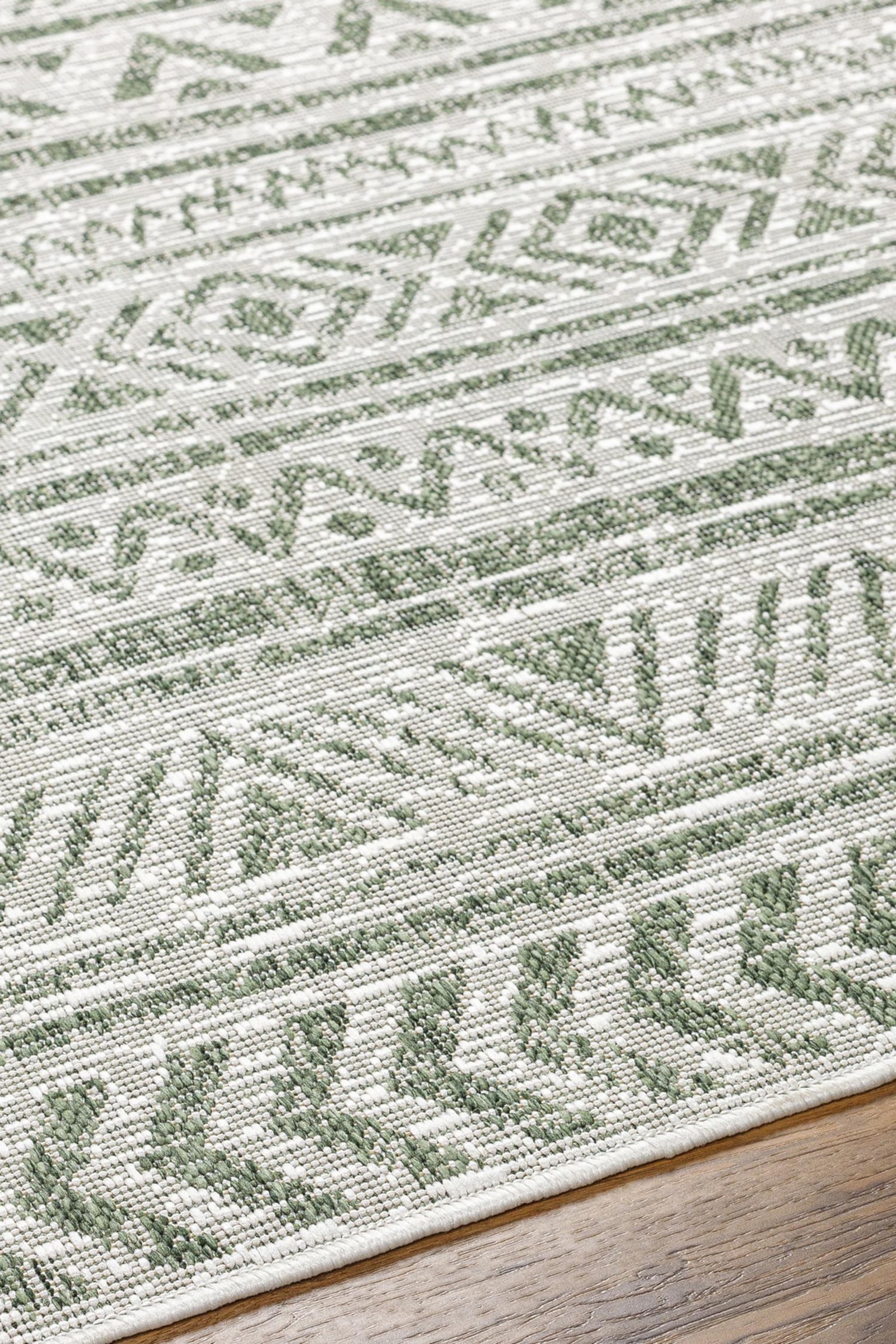 Diksha In- /outdoor Area Rug - Green, Ivory - 3