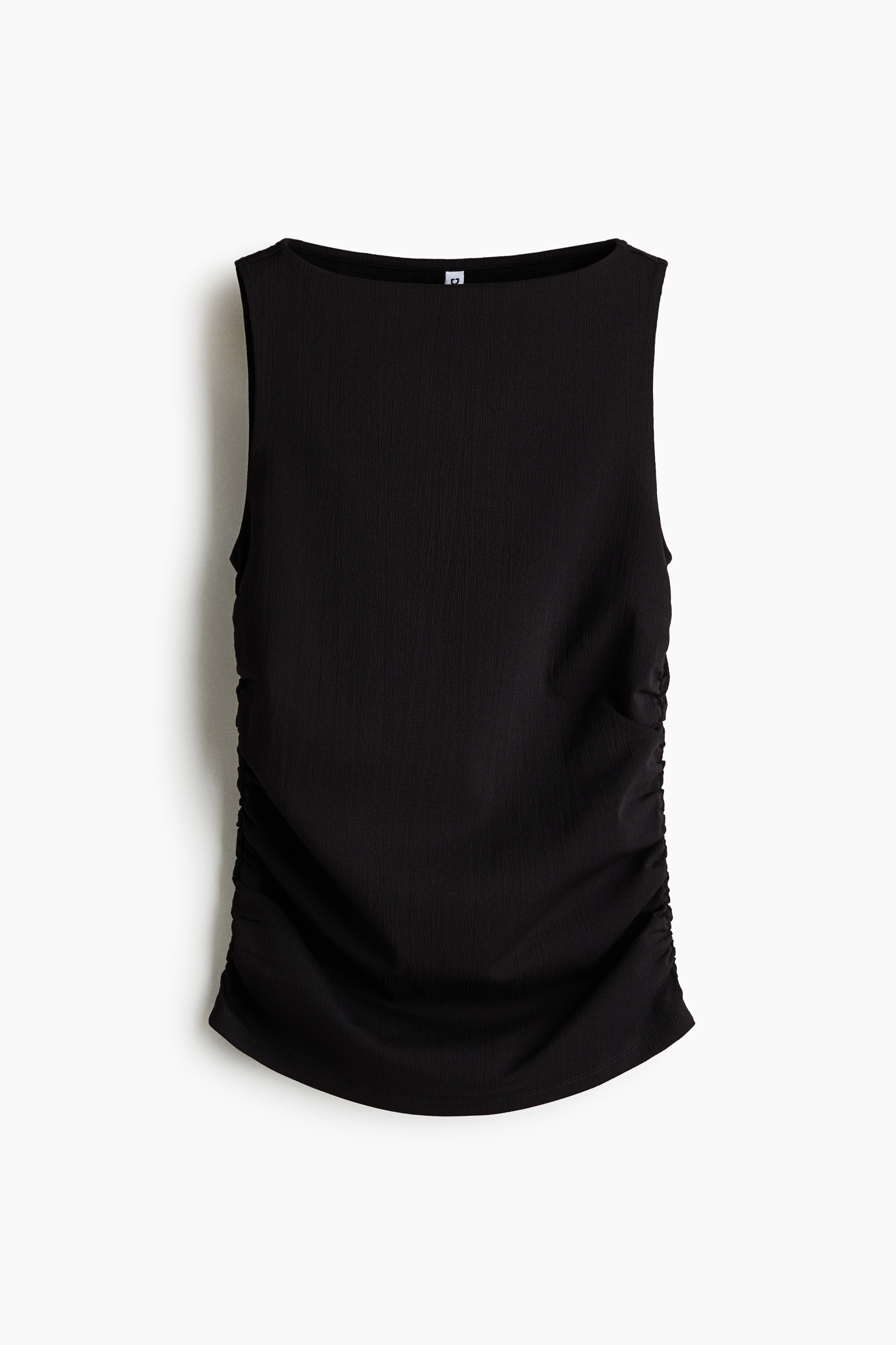Ruched Jersey Top - Black/Dark blue/Brown
