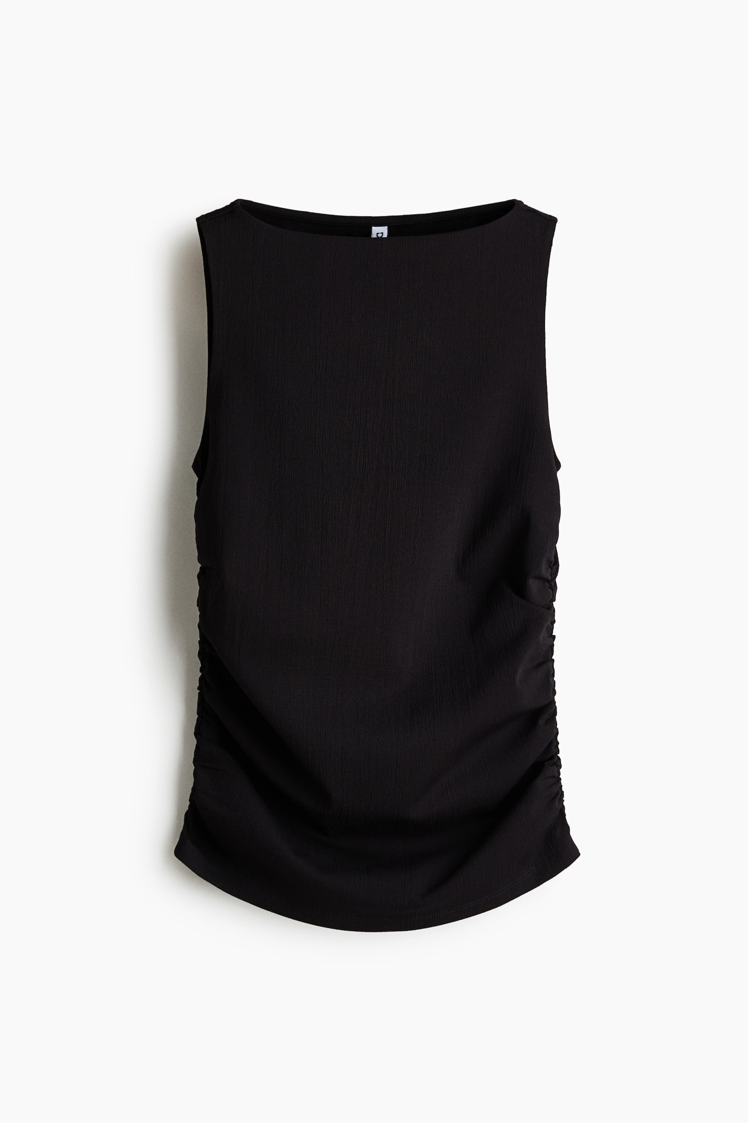 Ruched jersey top - Black - 1