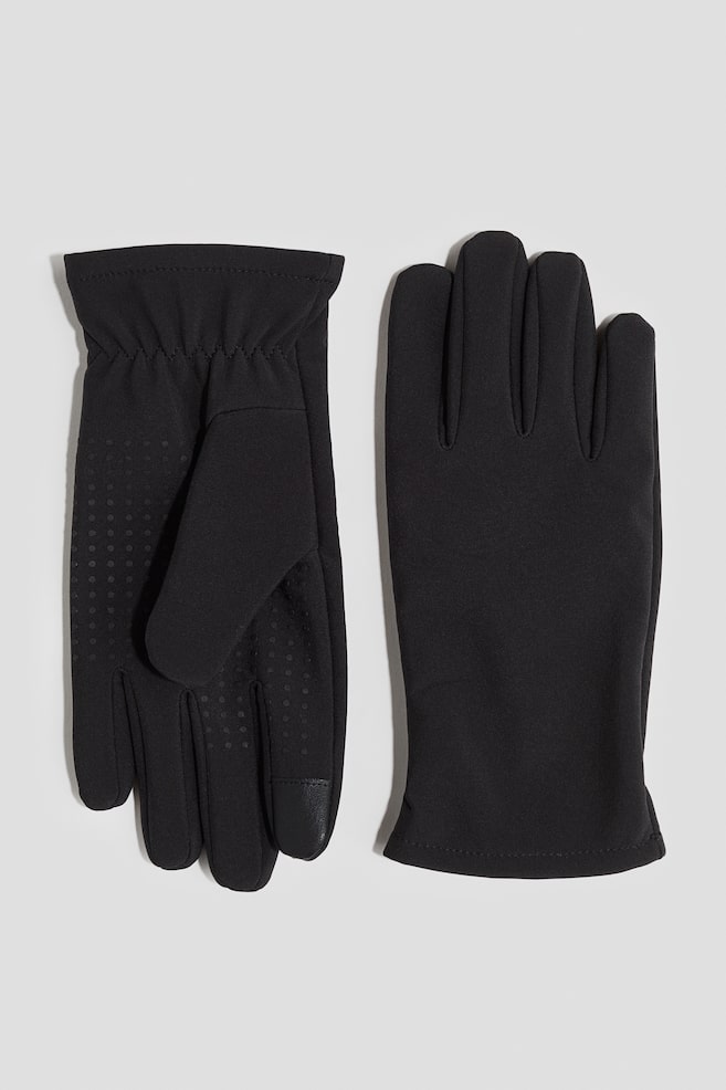 Water-Repellent Cell Phone Gloves - Black - 1