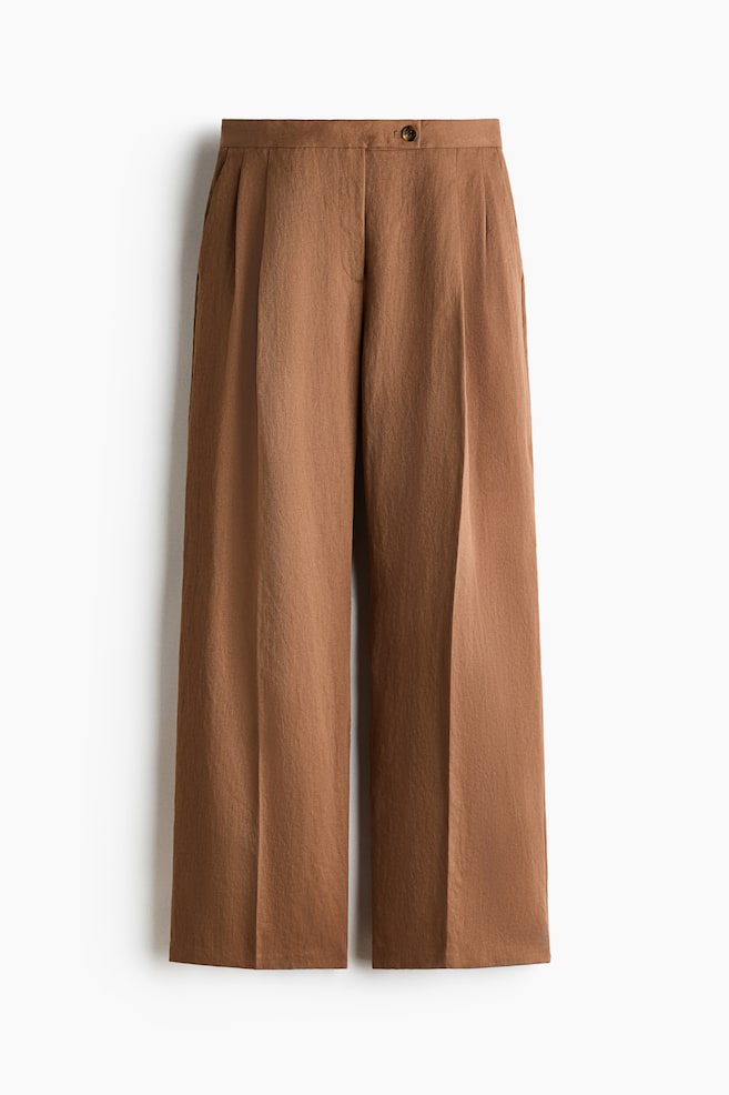 Wide-Leg Dress Pants - Brown/Beige/Bright red/Dark brown - 1