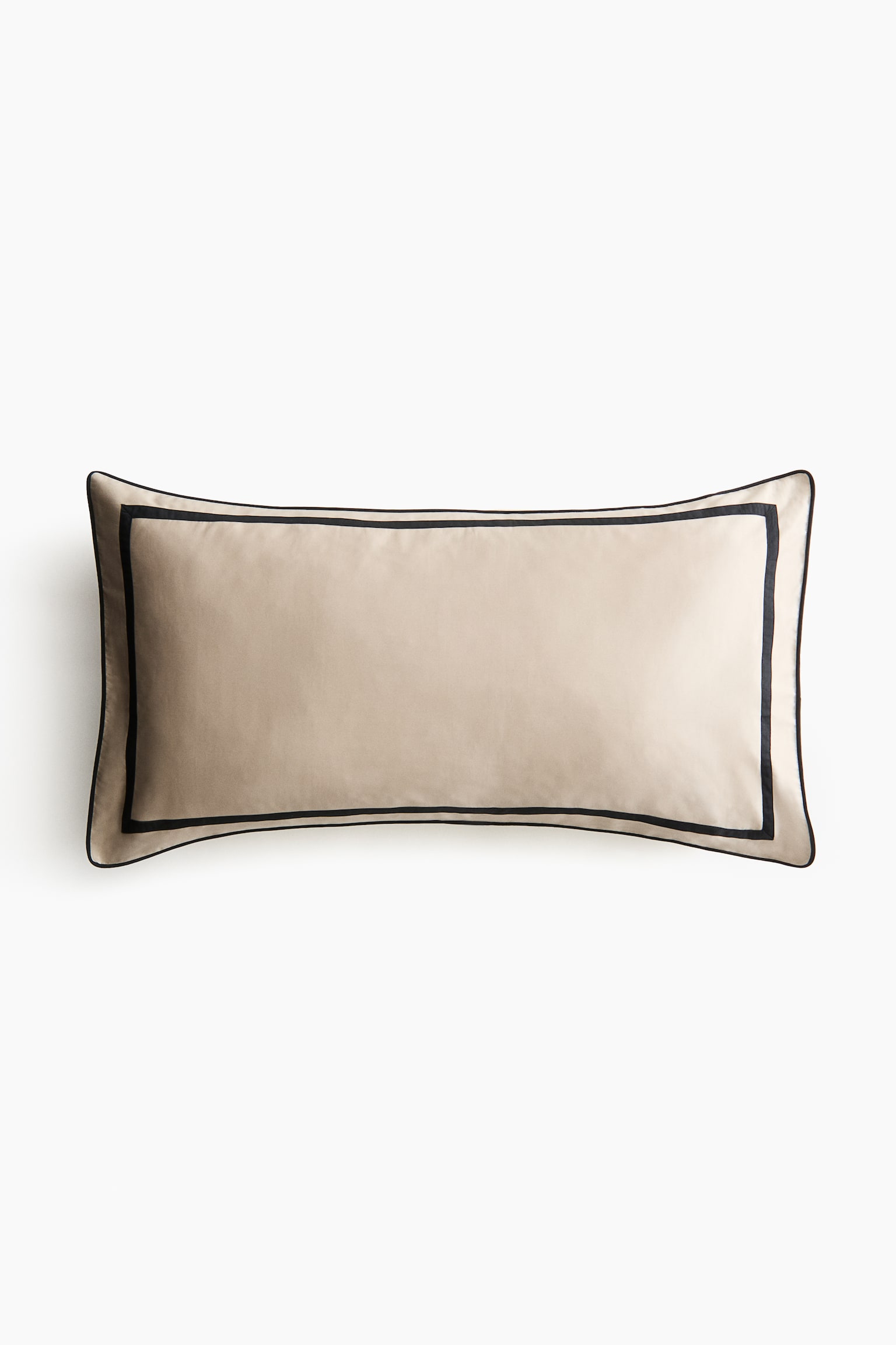 Funda de almohada de algodón egipcio - Beige/Blanco