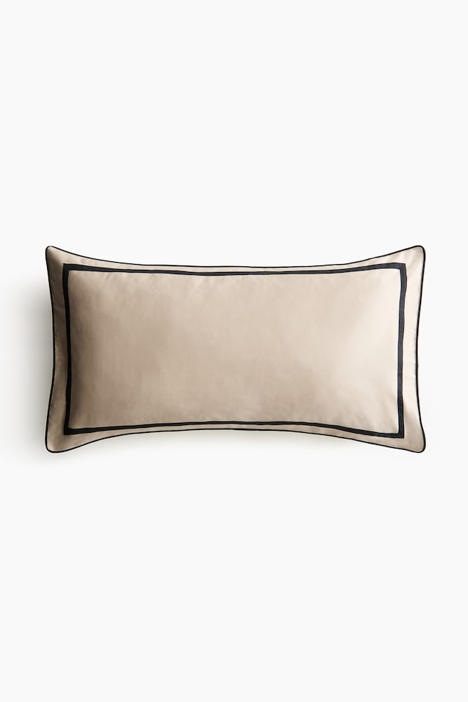 Kussensloop van Egyptisch katoen - Beige/Wit - 1