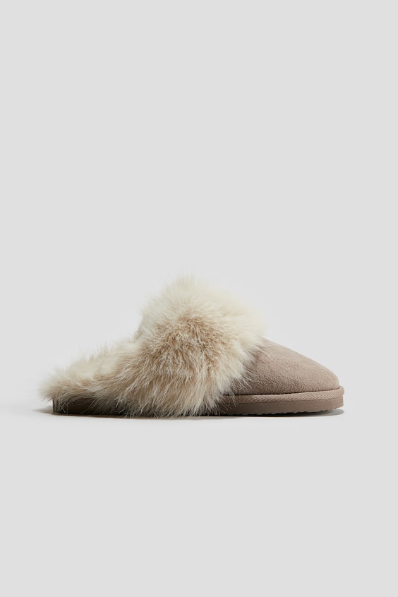 Детские тапочки H&M Fluffy-Lined Slippers, цвет: Бежевый