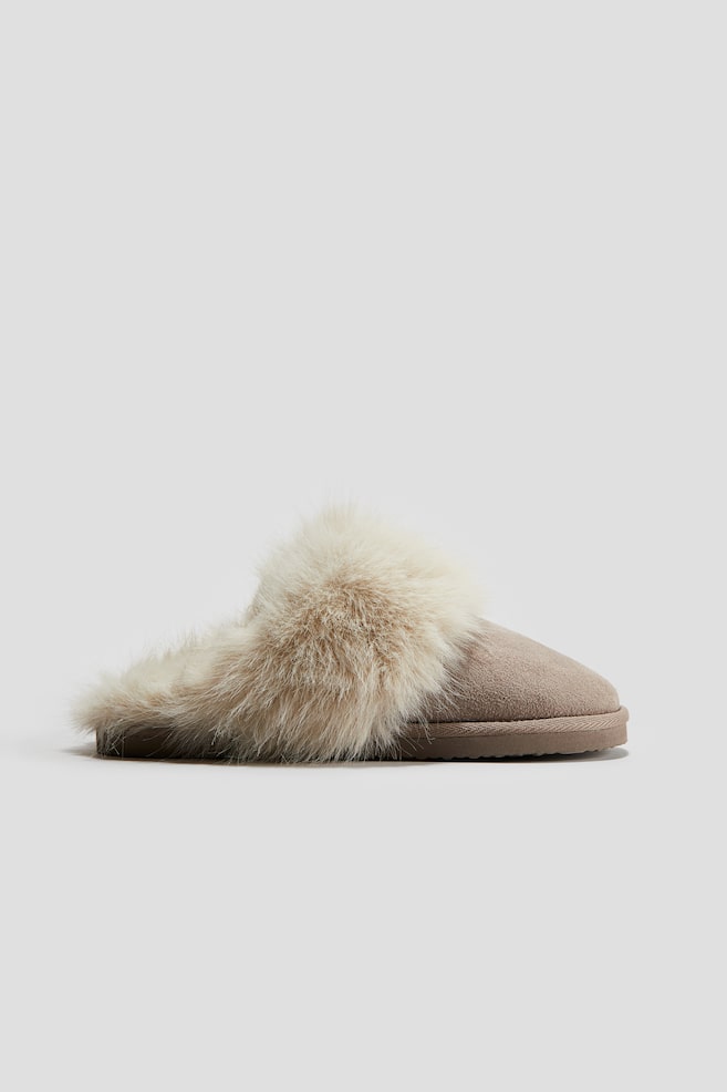 Chaussons avec doublure duveteuse - Beige - 1