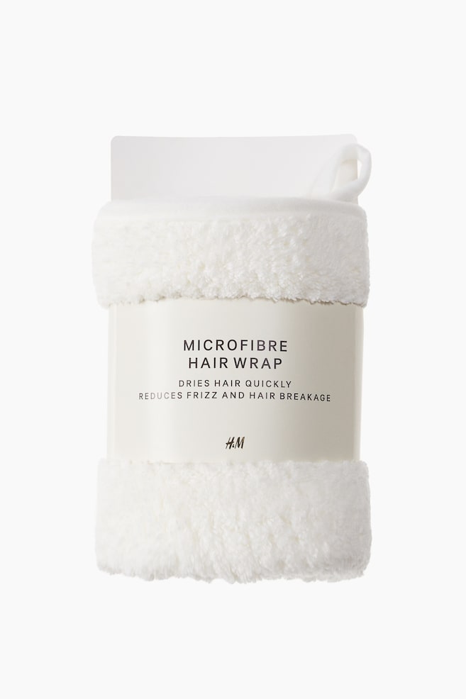 Hårhåndklæde i mikrofiber - Hvid/Lys rosa - 1
