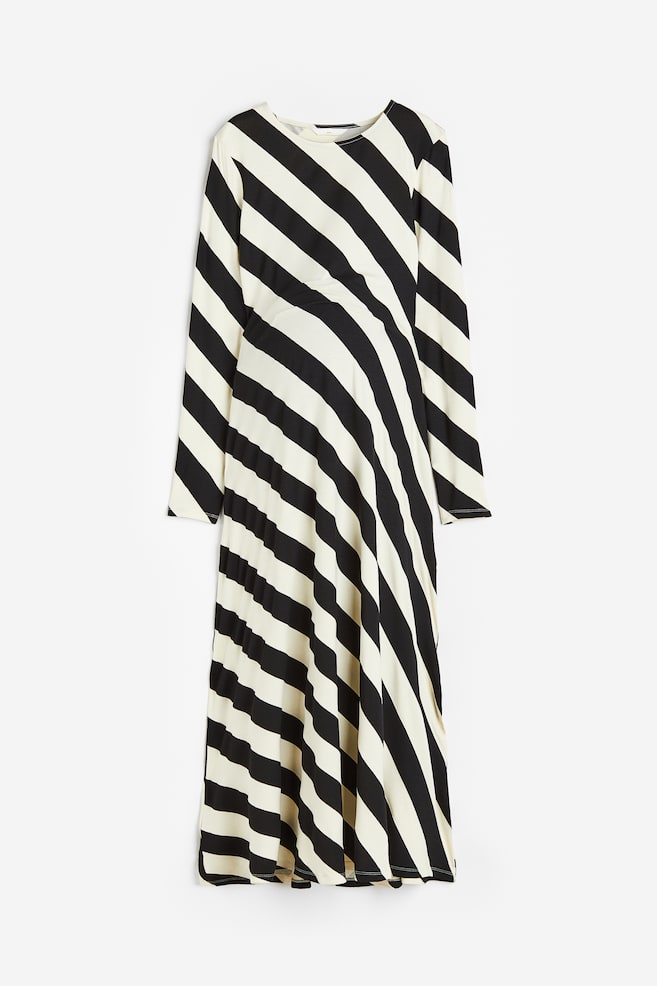 MAMA Jersey dress - Black/Striped - 1