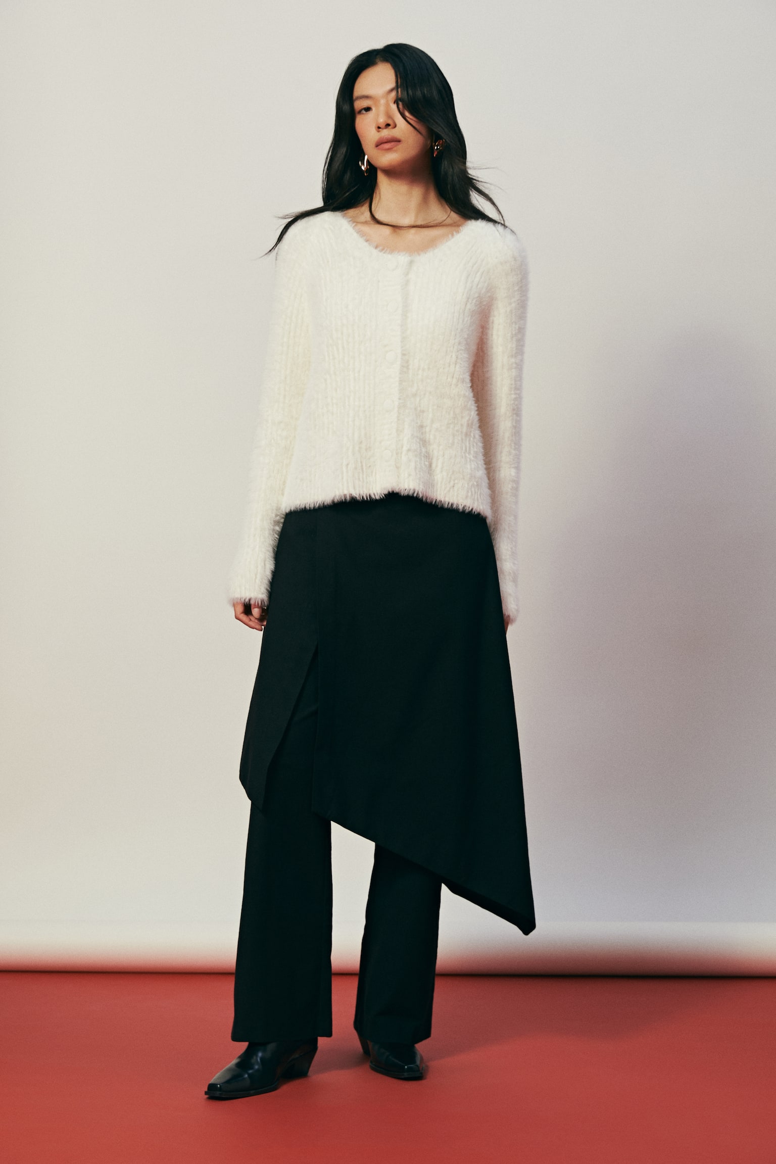 스커트 레이어드 팬츠 - 블랙 - 6