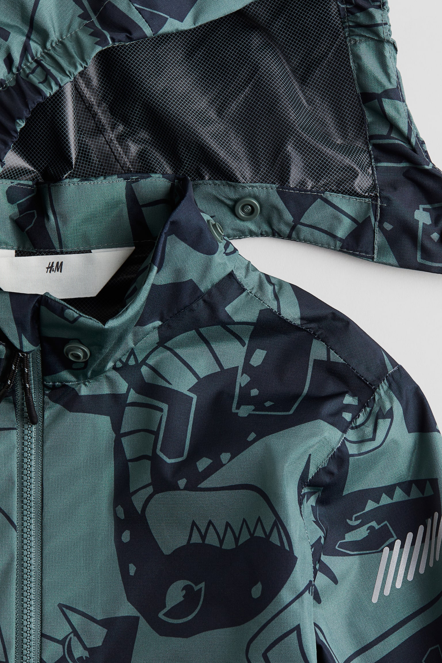 Rain jacket - Dark turquoise/Dinosaurs - 5