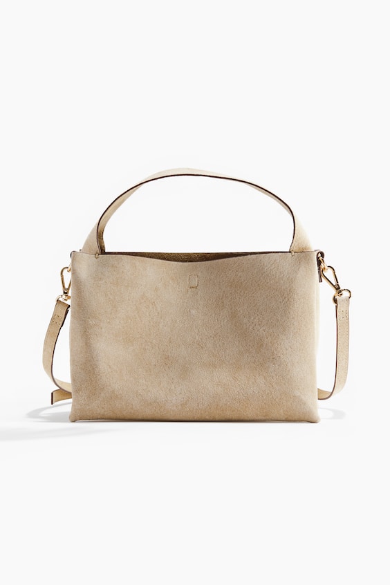 Женская сумка H&M Suede Crossbody, цвет: Светлый бежевый