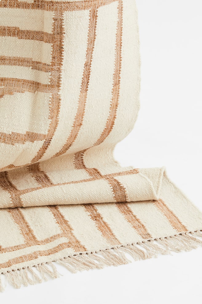 Patterned wool-blend rug - Light beige/Patterned - 3