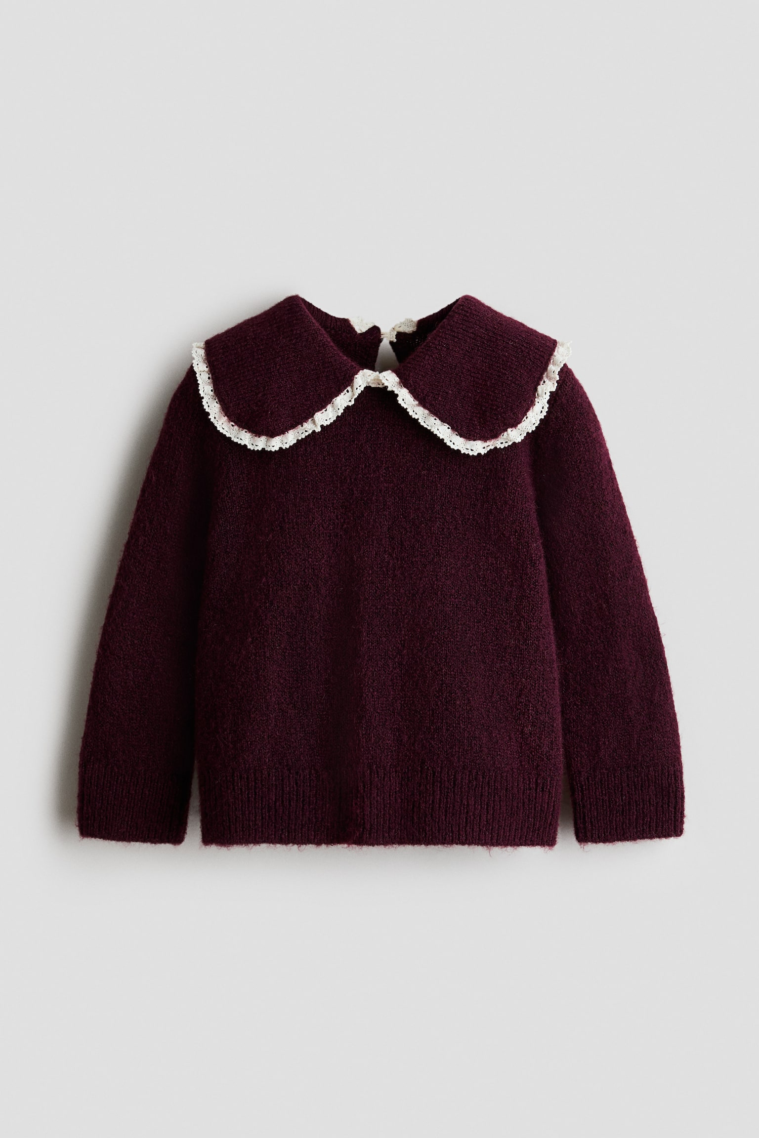 Collared jumper - Dark red/Light pink/Light beige - 1