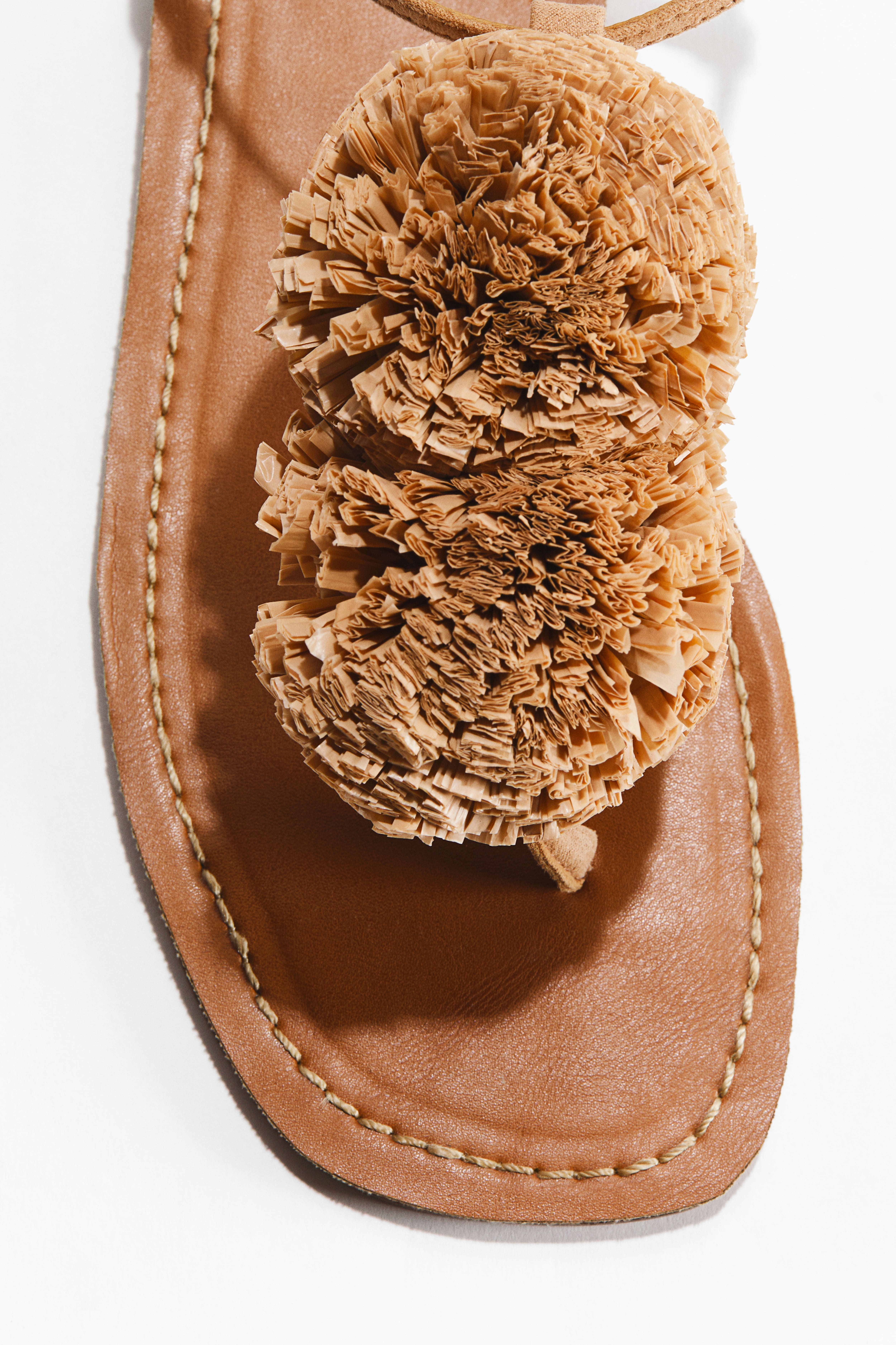 Appliquéd Strappy Sandals