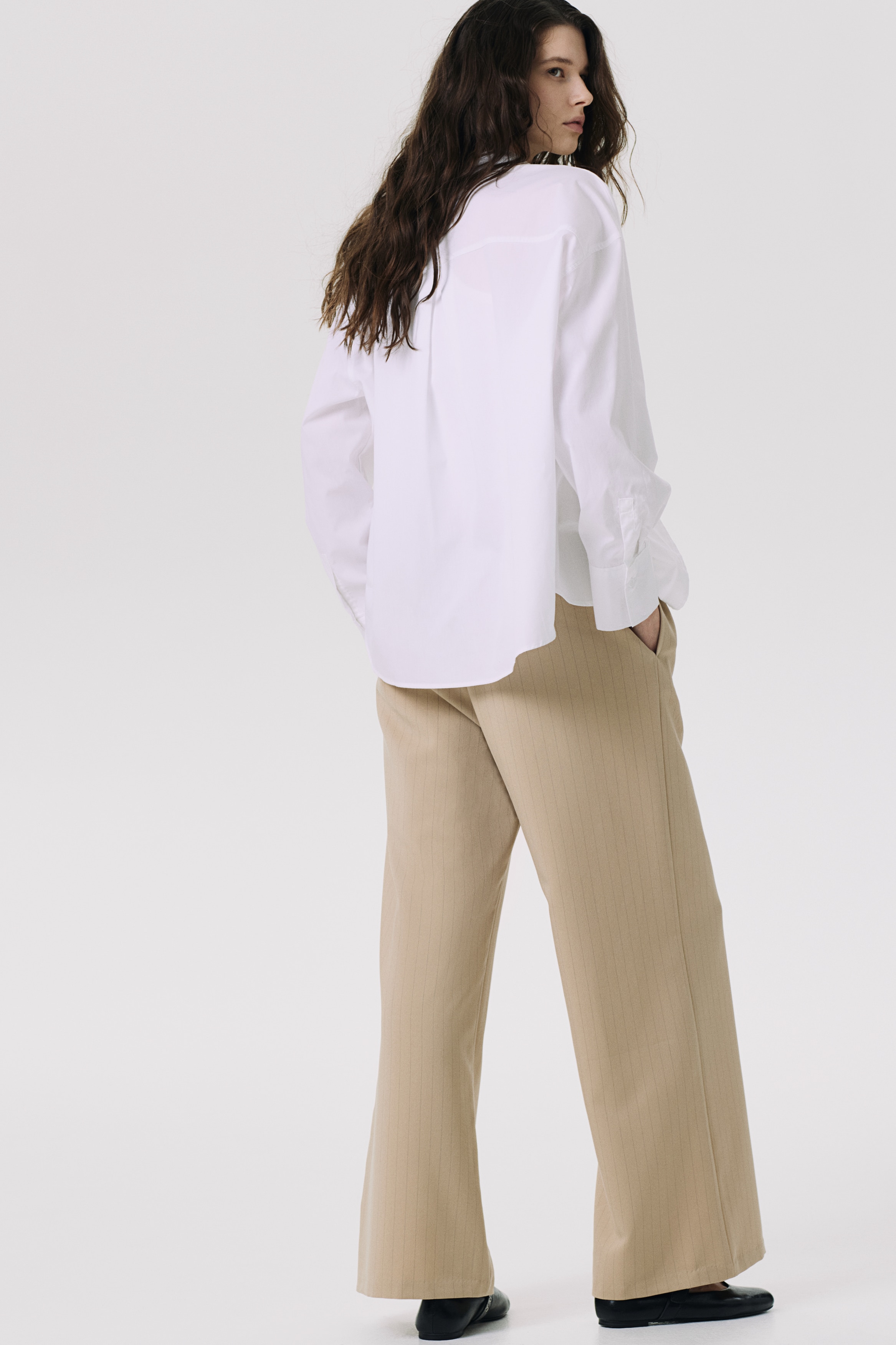 Twill drawstring trousers