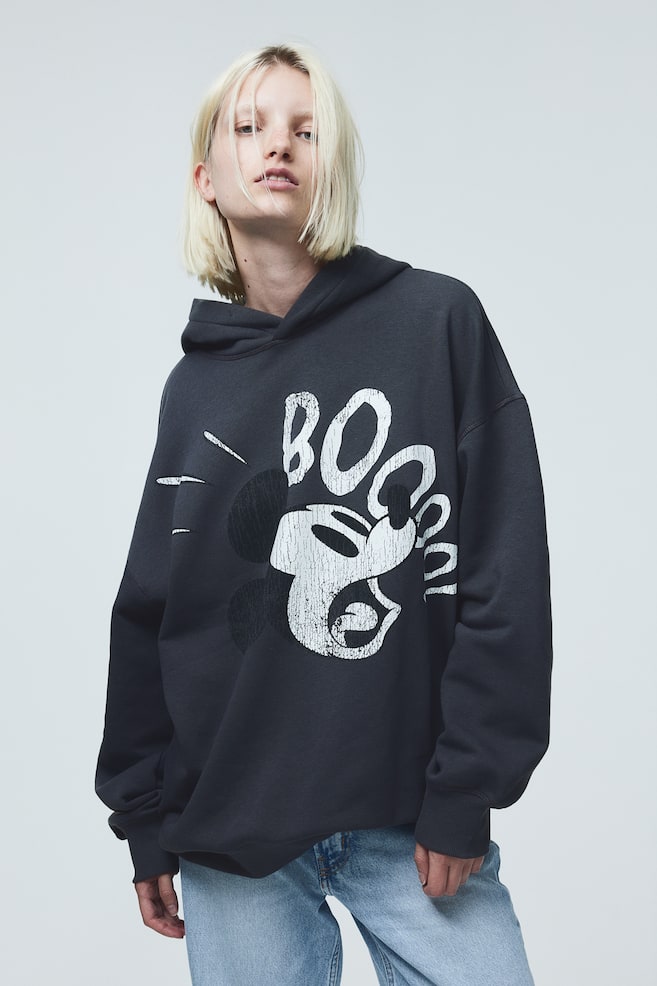 Oversized printed hoodie - Dark grey/Mickey Mouse/Black/Scooby-Doo - 3