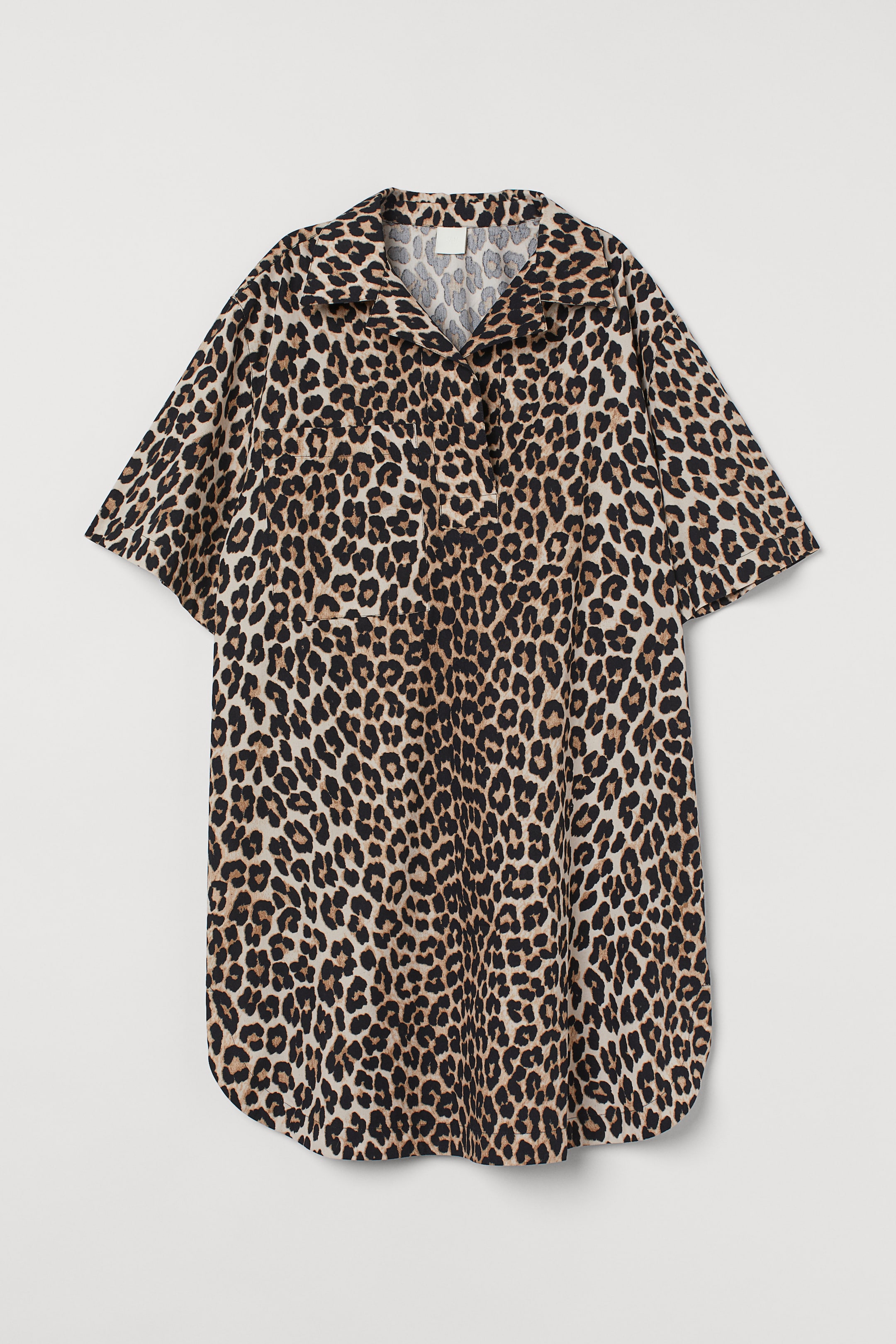 View larger image: Oversized Shirt Dress - Light beige/leopard print - Ladies | H&M US 1