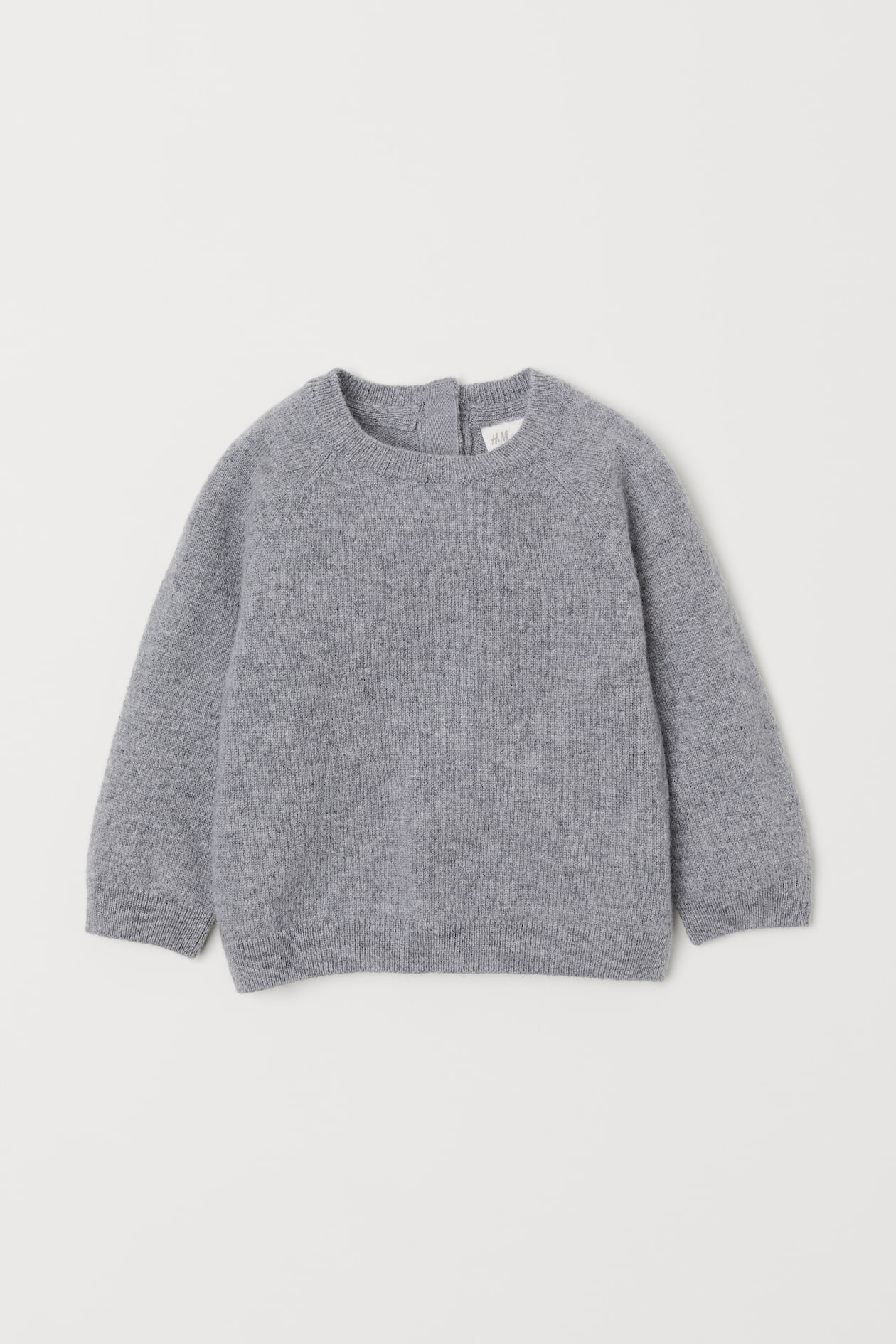 Cashmere jumper - Long sleeve - Regular length - Grey marl - Kids | H&M GB