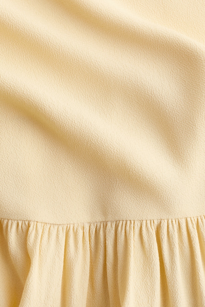 Ruffle-Trimmed Crêpe Dress - Yellow/Light pink - 5
