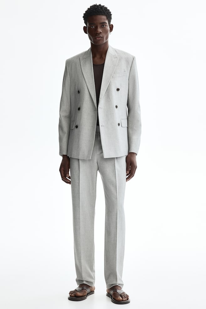Regular Fit Tailored trousers - Light grey/Beige/Striped - 1