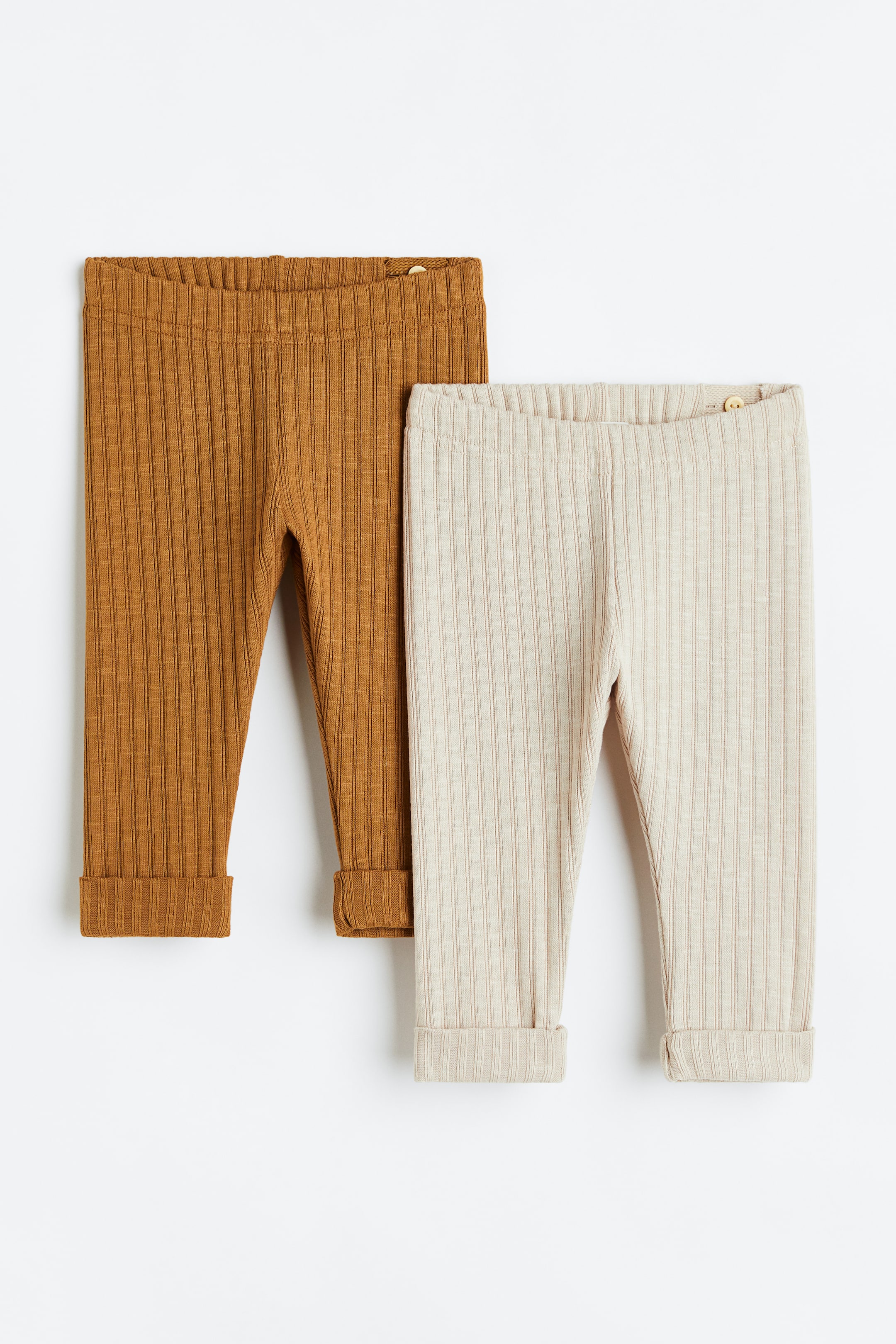 查看大圖: 2件入內搭褲 - 番紅花色/淺米色 - Kids | H&M 1