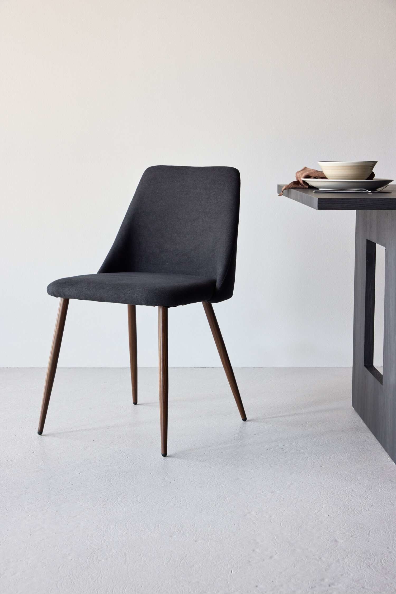 Chaise Night, Lot De 2 - Lin Polyester, Noir