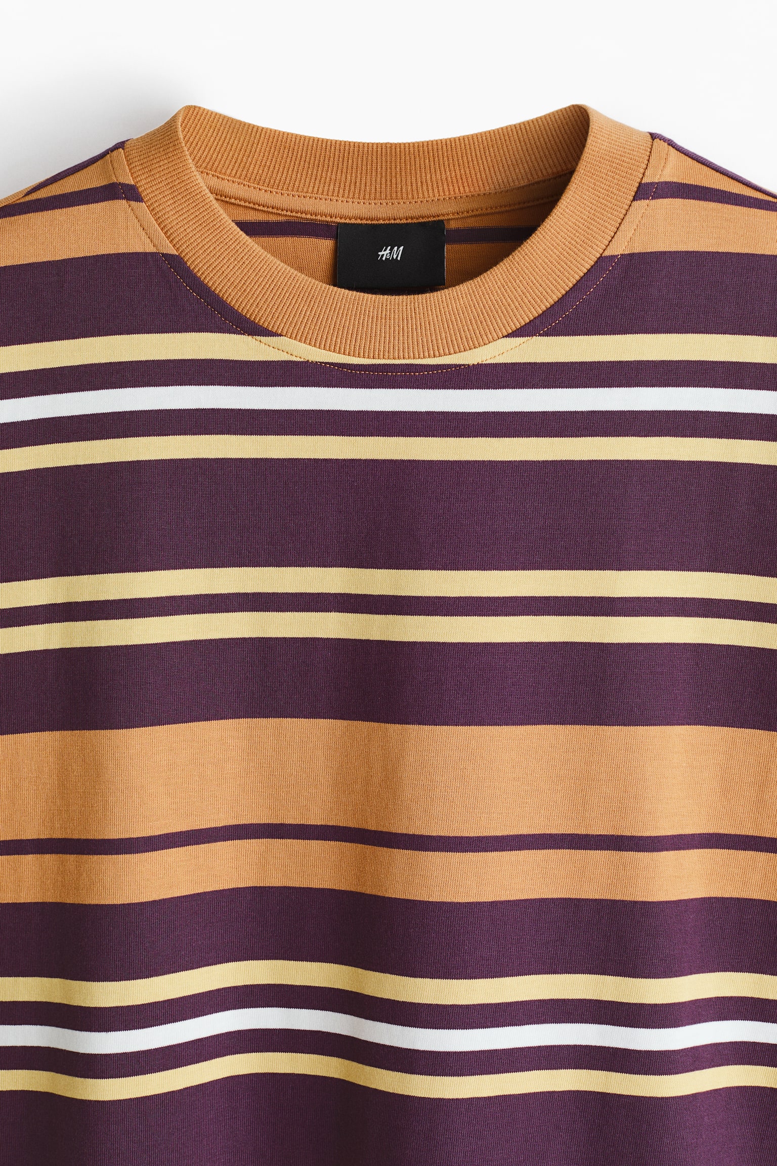 Cotton T-shirt - Orange/Striped/Black/Striped/White/Striped - 2