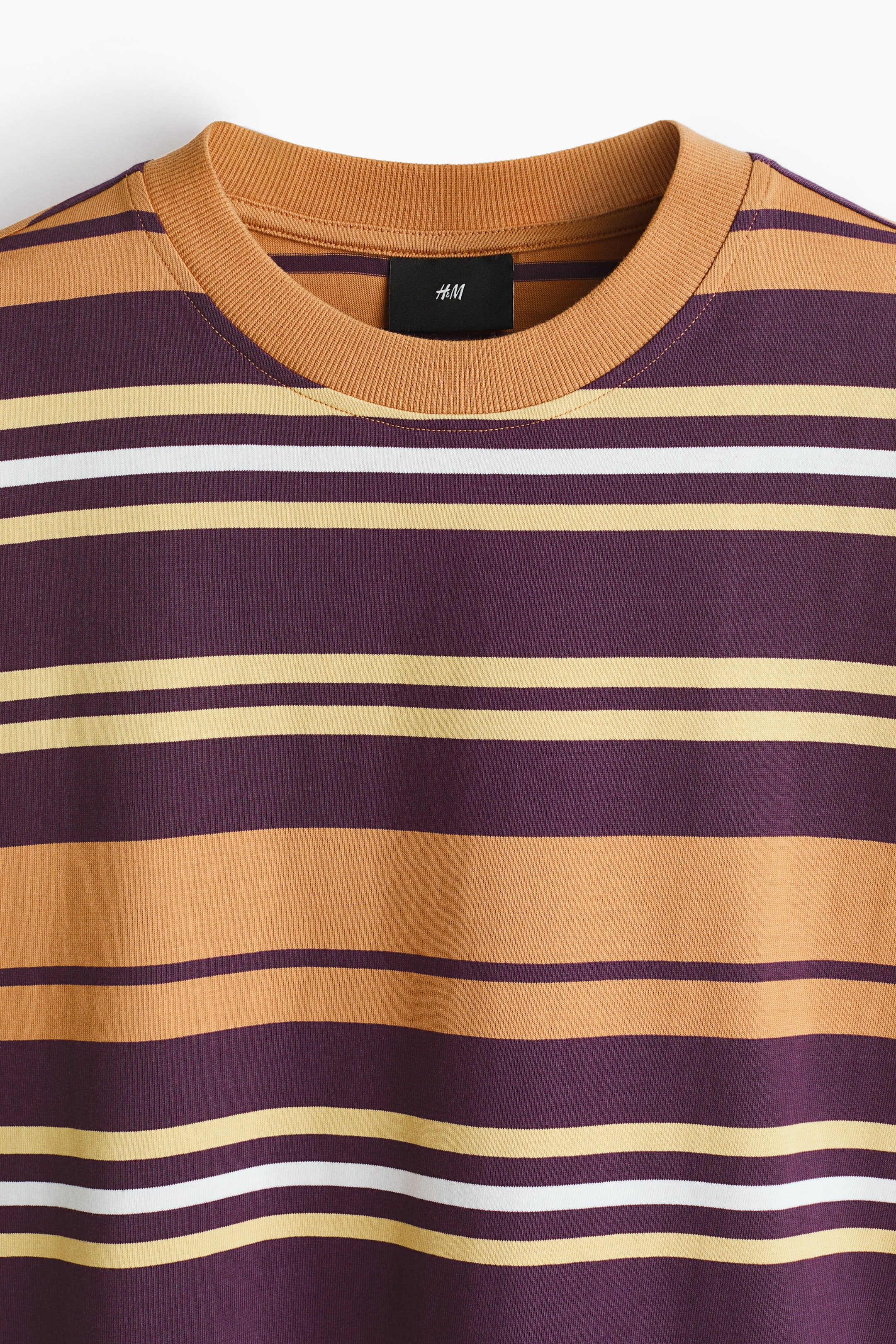 View larger image: Cotton T-shirt - Orange/Striped - Men | H&M HK 2