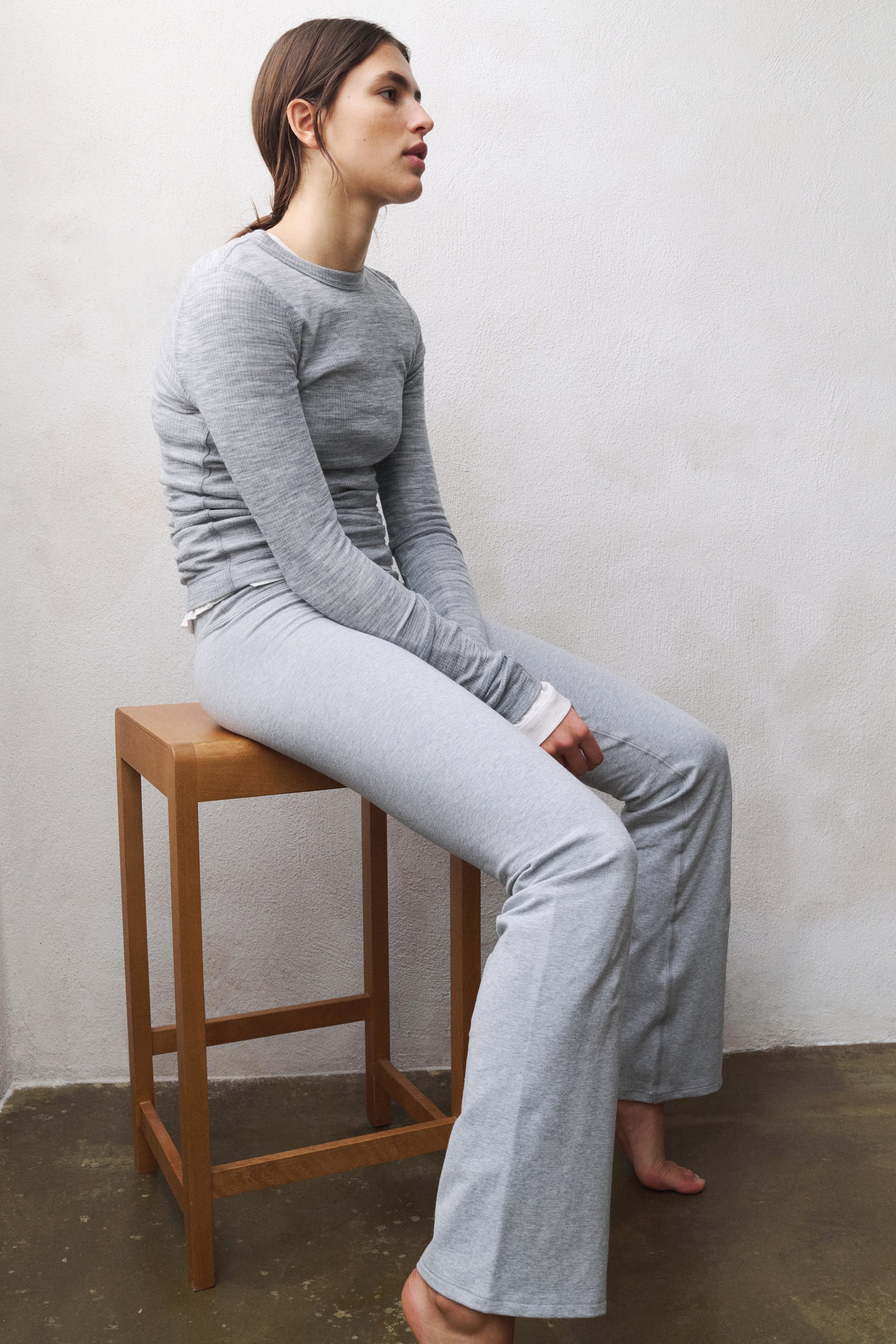 View larger image: Flared Sports Leggings - Light grey marl - Ladies | H&M CA 4