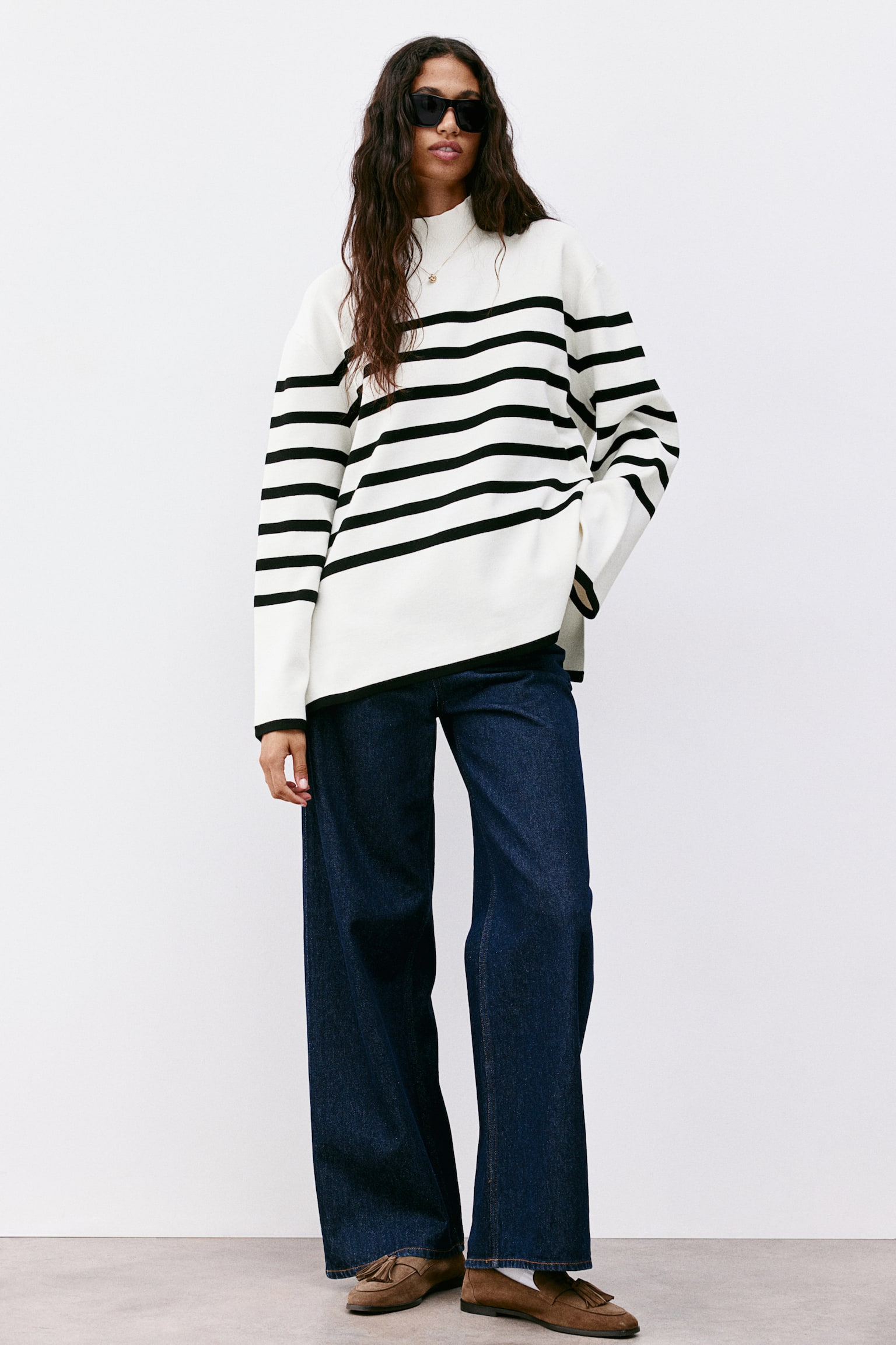 Turtleneck jumper - White/Striped/Black/Striped/Grey marl/Striped/Navy blue/Striped/White/Beige striped/Navy blue/Cream striped/Cream/Striped/Black/Striped - 4