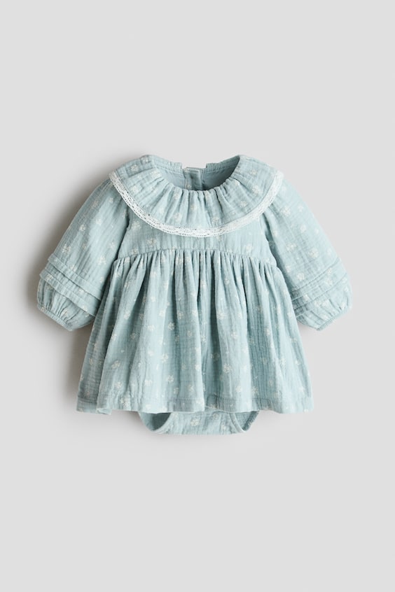 Детские платья H&M Cotton Muslin Bodysuit Dress