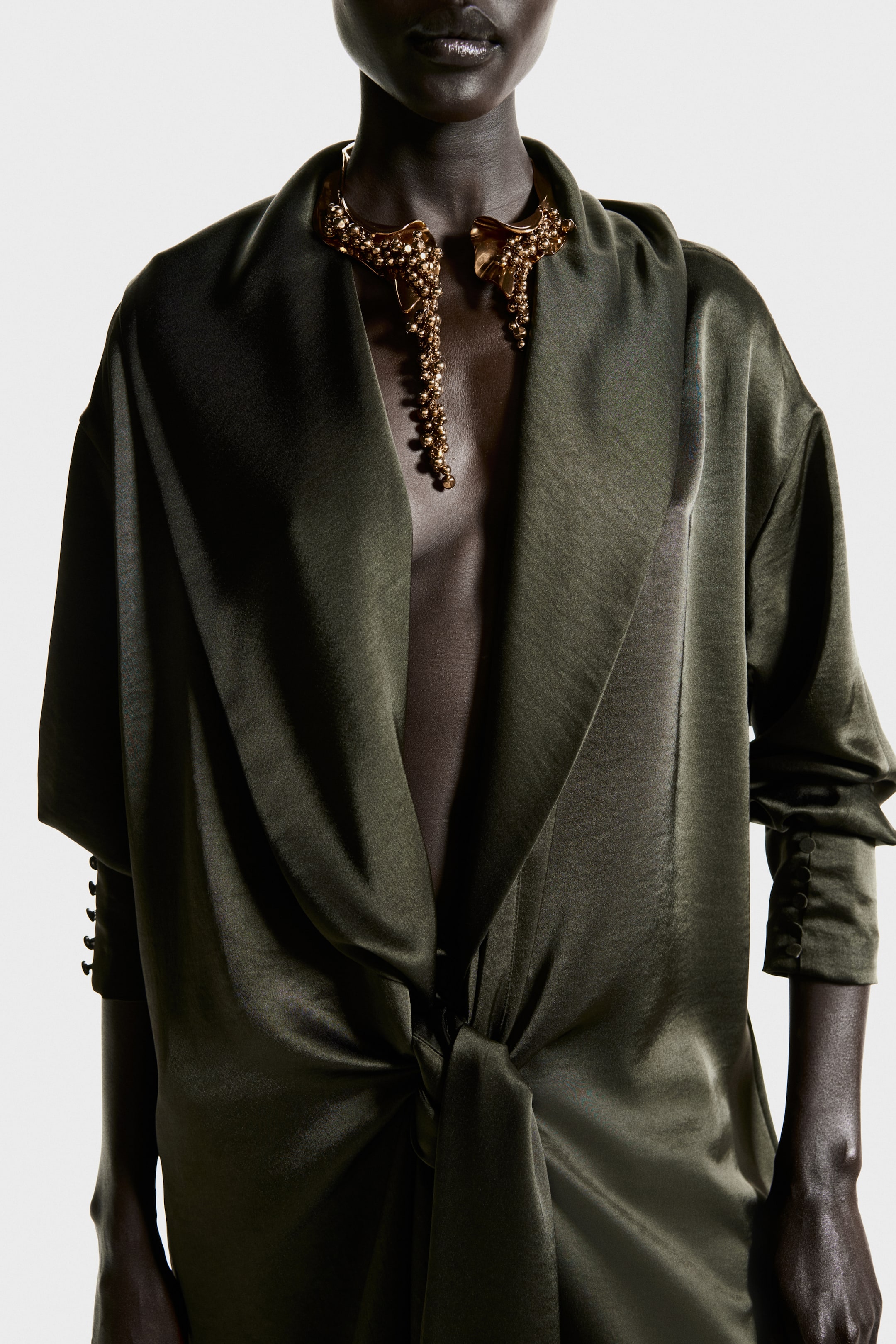 이미지 확대 보기: 비즈 디테일 힌지 네크리스 - 골드 컬러 - 여성 | H&M KR 3