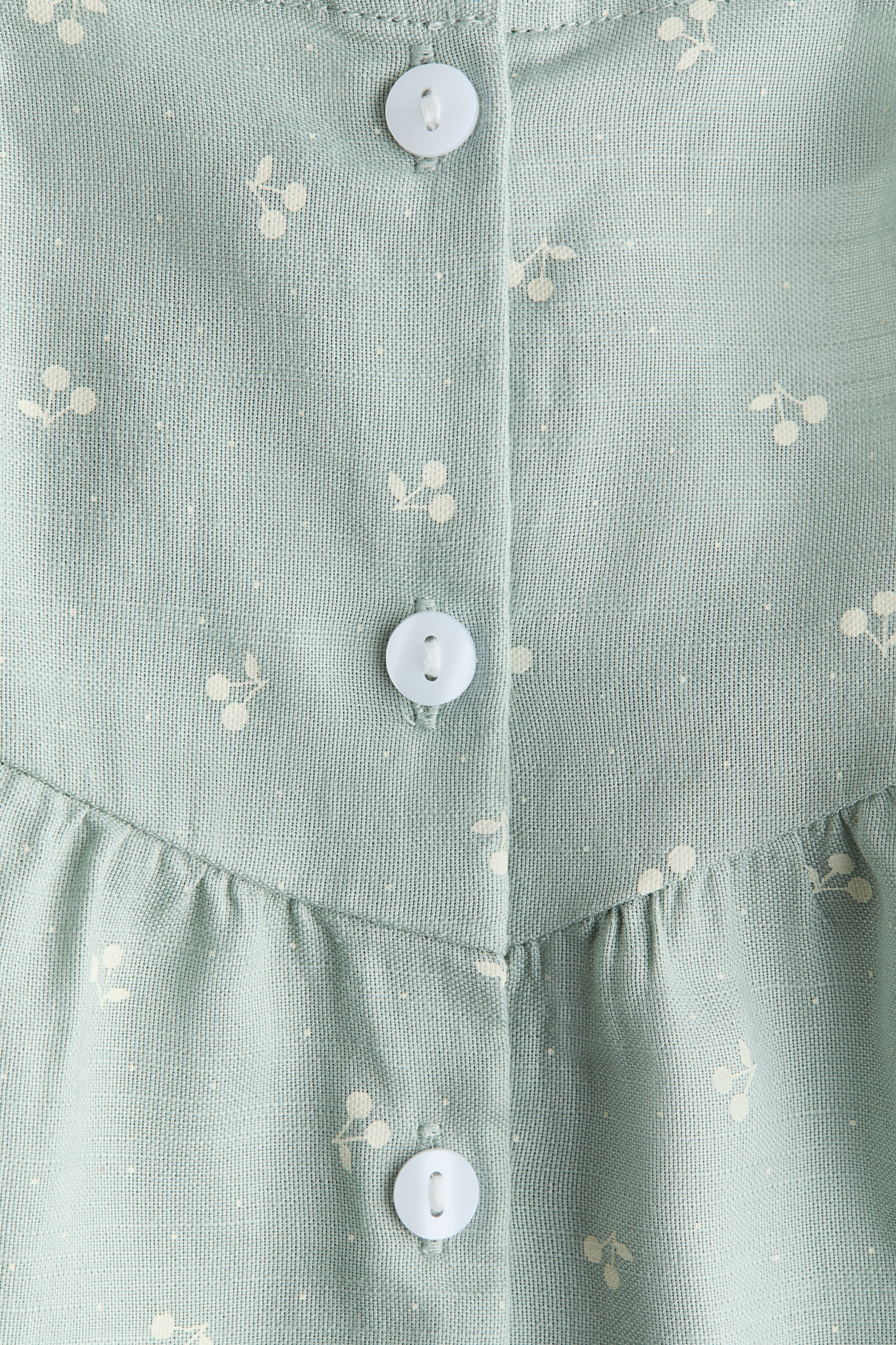 View larger image: Flounce-trimmed cotton dress - Light green/Light yellow - Kids | H&M IN 2