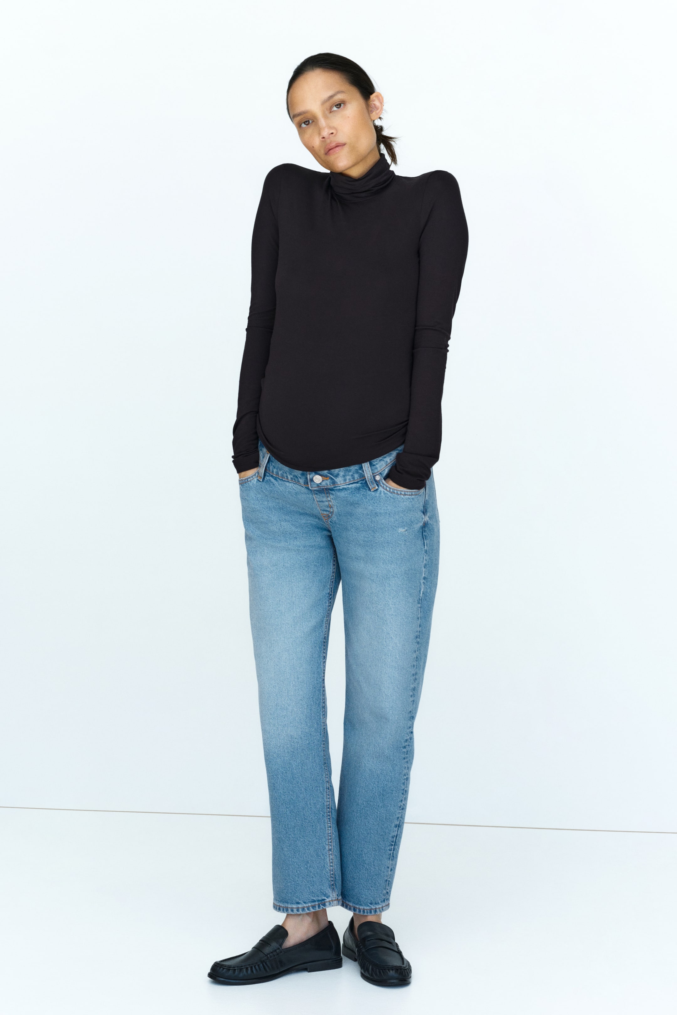 View larger image: MAMA Slim Mom Ankle Jeans - Denim blue - Ladies | H&M US 1