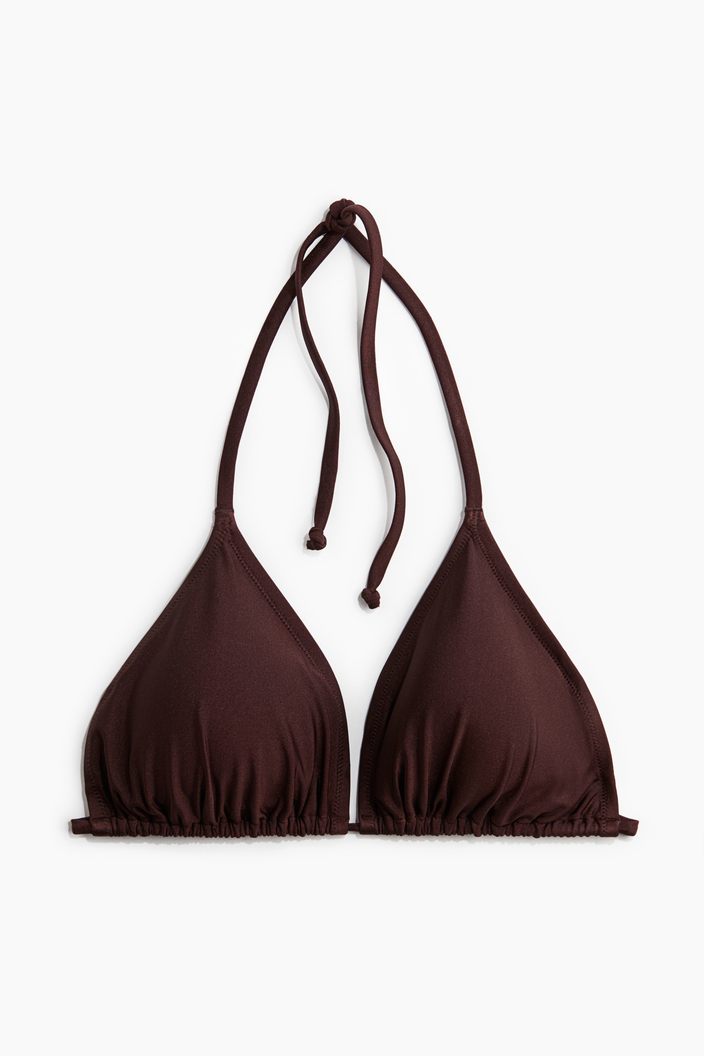 Dolgulu Üçgen Bikini Üstü - Koyu kahverengi/Beyaz/Kırmızı çizgili/Açık tozlu yeşil/Açık sarı