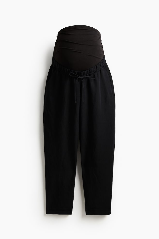 MAMA Pantaloni in misto lino - Nero - 1