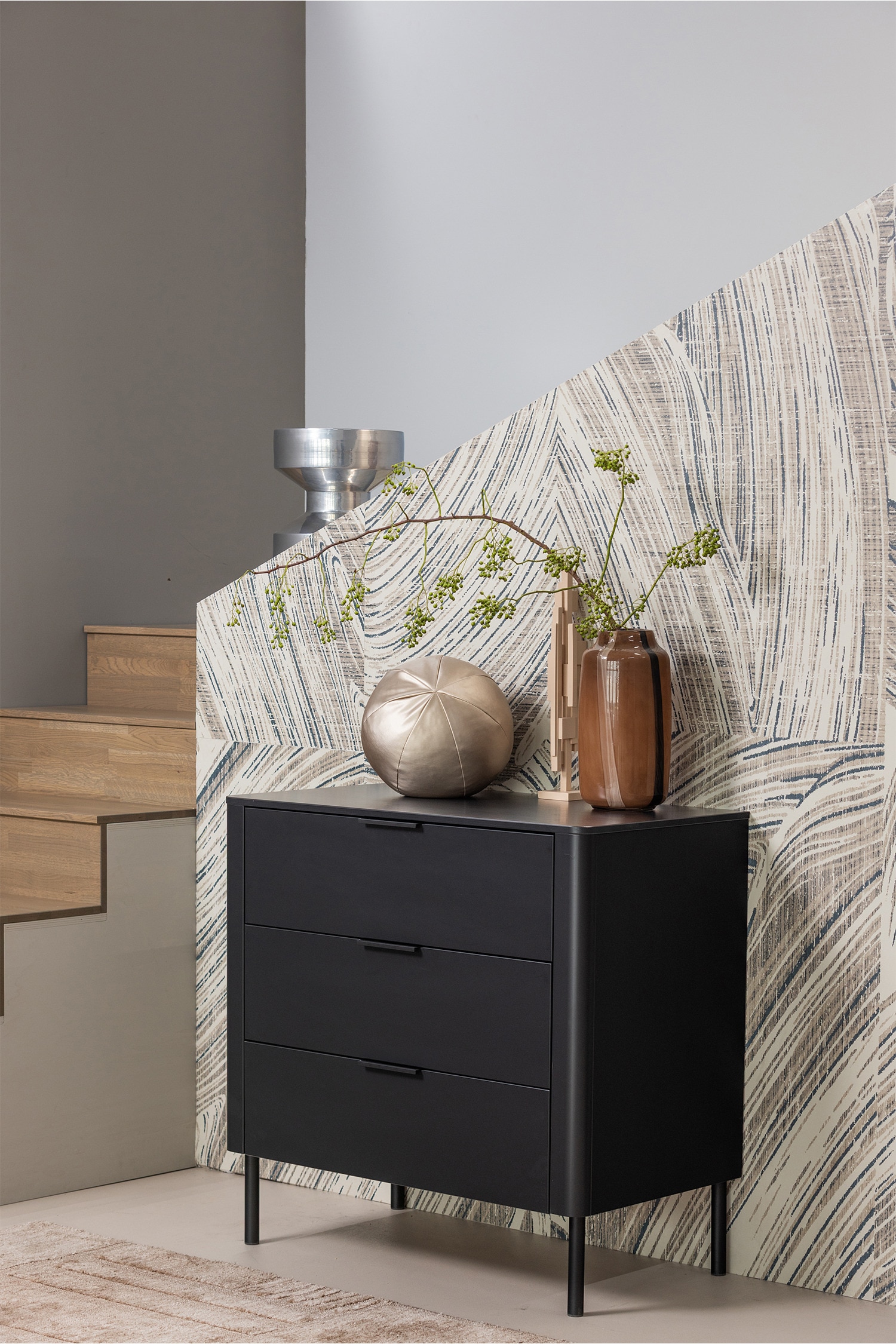 Gunnar Cabinet With Drawers - Black/Gray